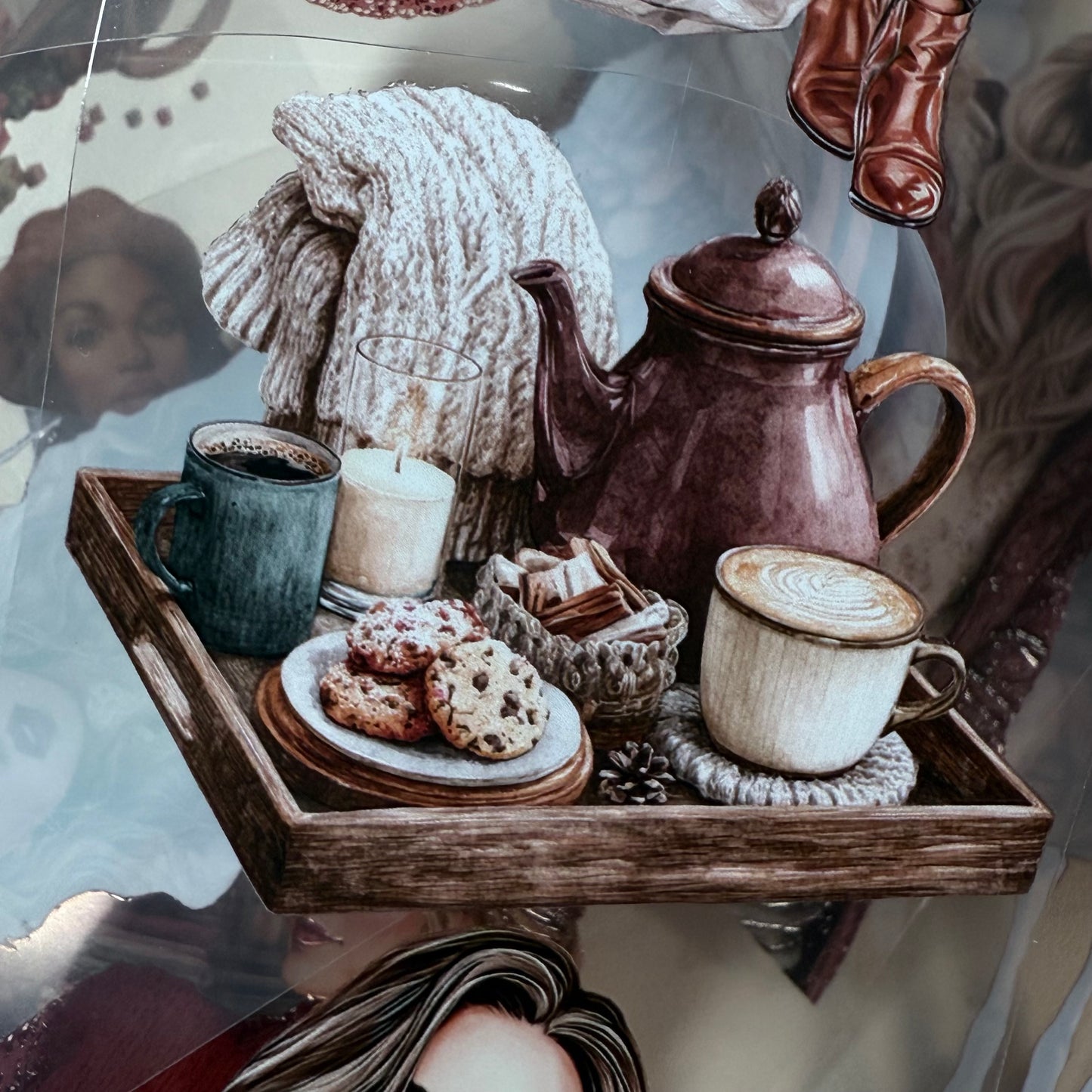 PET 3D raised Winter Hygge and Christmas Cottage tape,one roll fashion, junk journal, scrapbooking,bullet journal, card making.