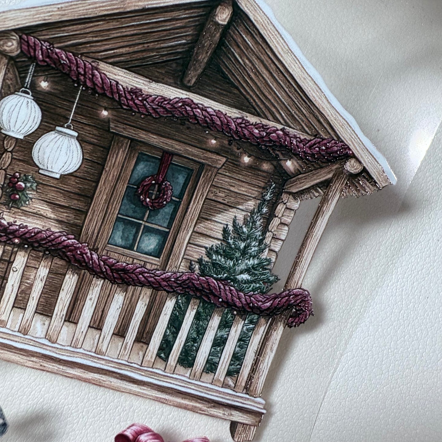 PET 3D raised Nordic Knit Winter and Champagne Christmas tape,one roll fashion, junk journal, scrapbooking,bullet journal, card making.