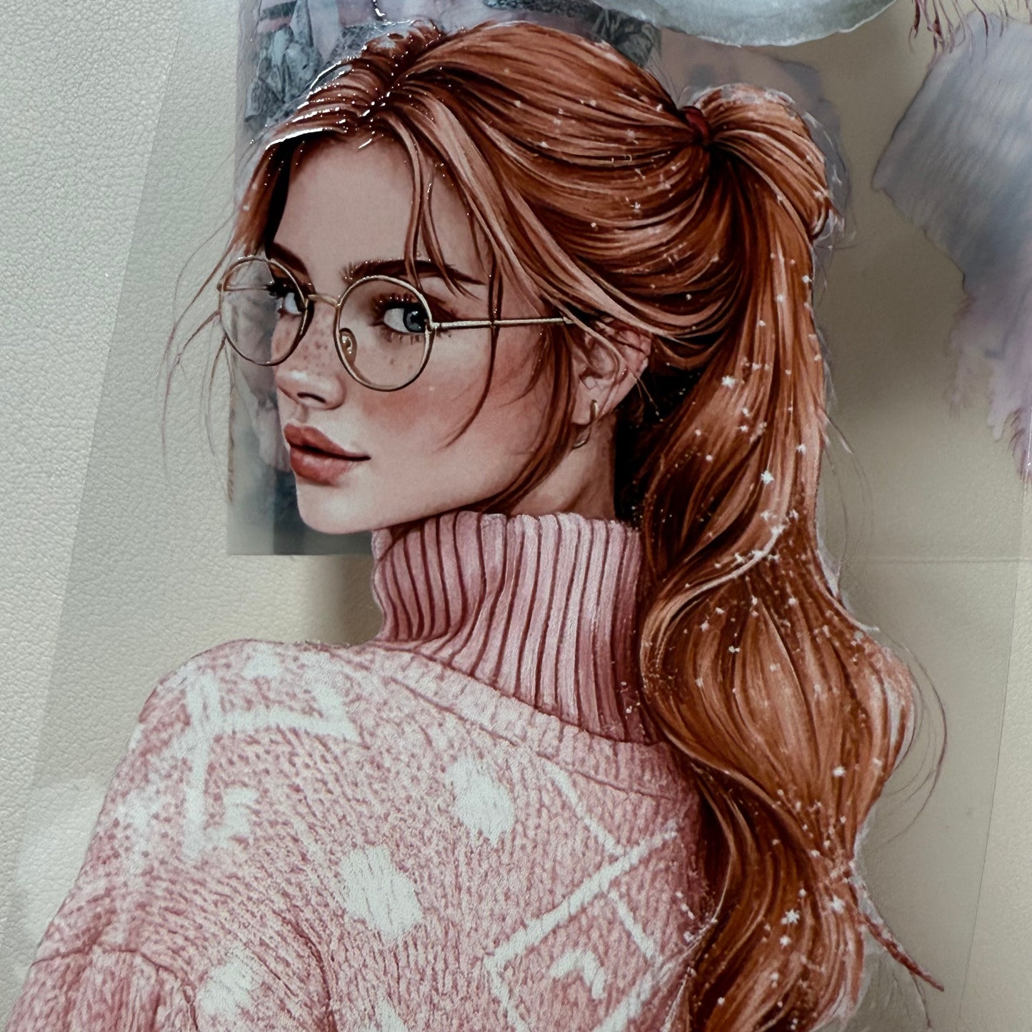 PET 3D raised Pink Winter and Winter Wishes tape,one roll fashion, junk journal, scrapbooking,bullet journal, card making.