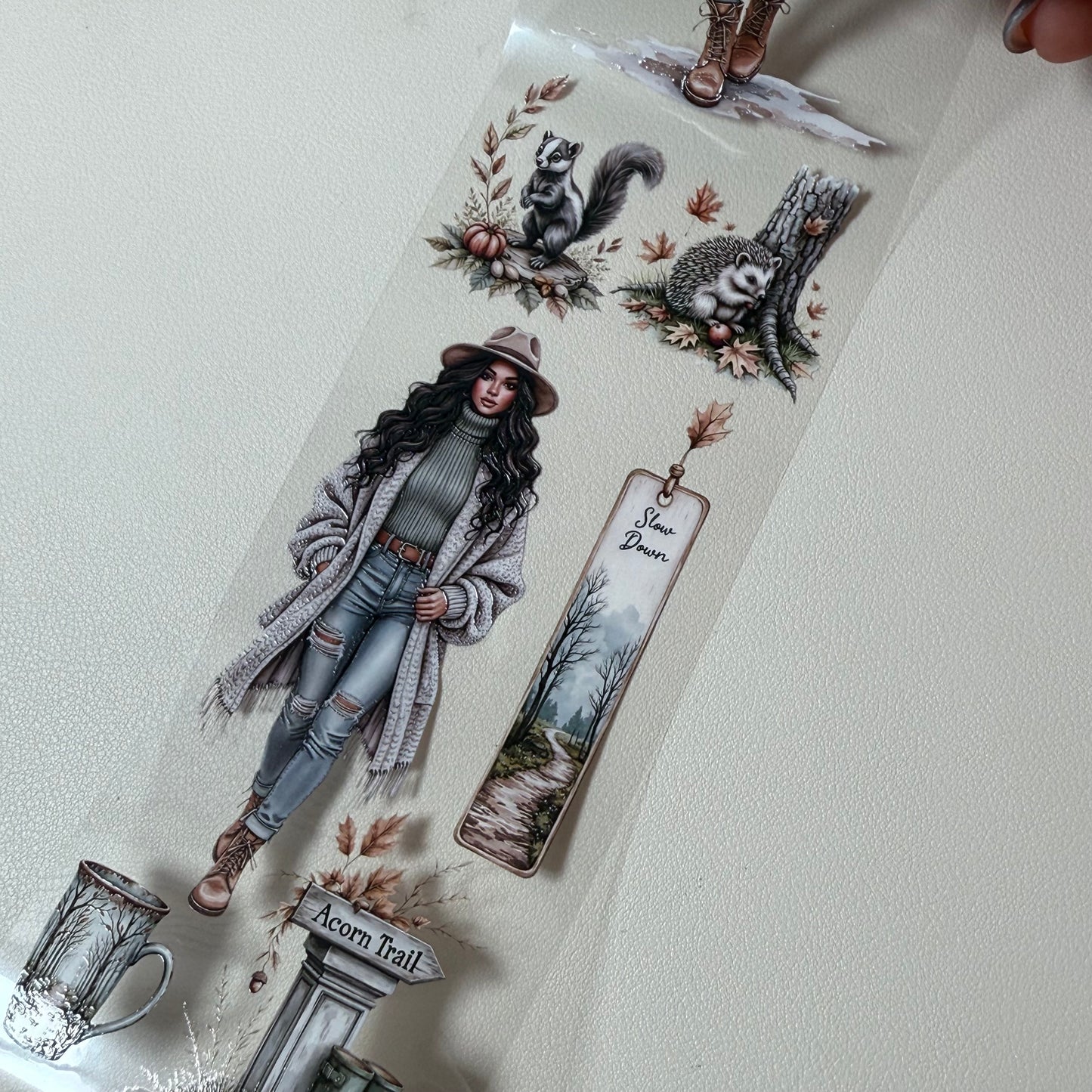 PET 3D raised Autumn Quiet Wanderlust and Autumn In Japan tape,one roll fashion, junk journal, scrapbooking,bullet journal, card making.