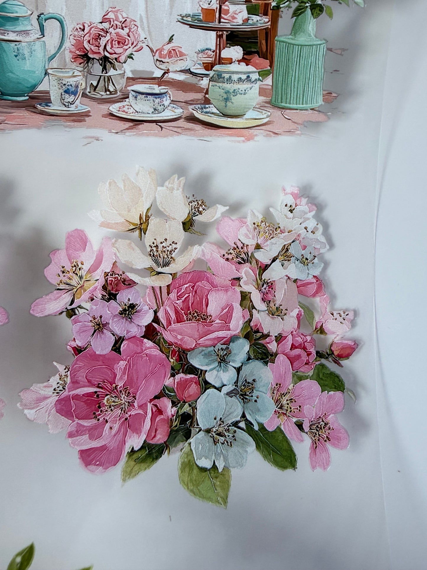 PET 3D raised Spring Landscape 7 tape,one roll fashion, junk journal, scrapbooking,bullet journal, card making.