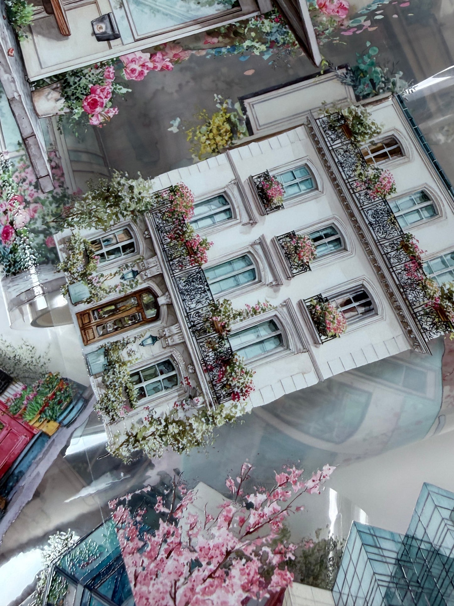 PET 3D raised Summer/Spring in the city Landscape tape