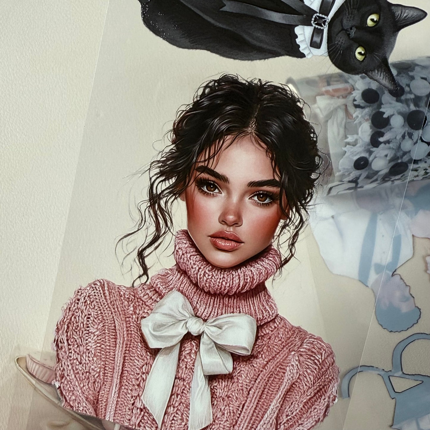 PET 3D raised Noir Noel Luxe and Pinkmas tape,one roll fashion, junk journal, scrapbooking,bullet journal, card making.