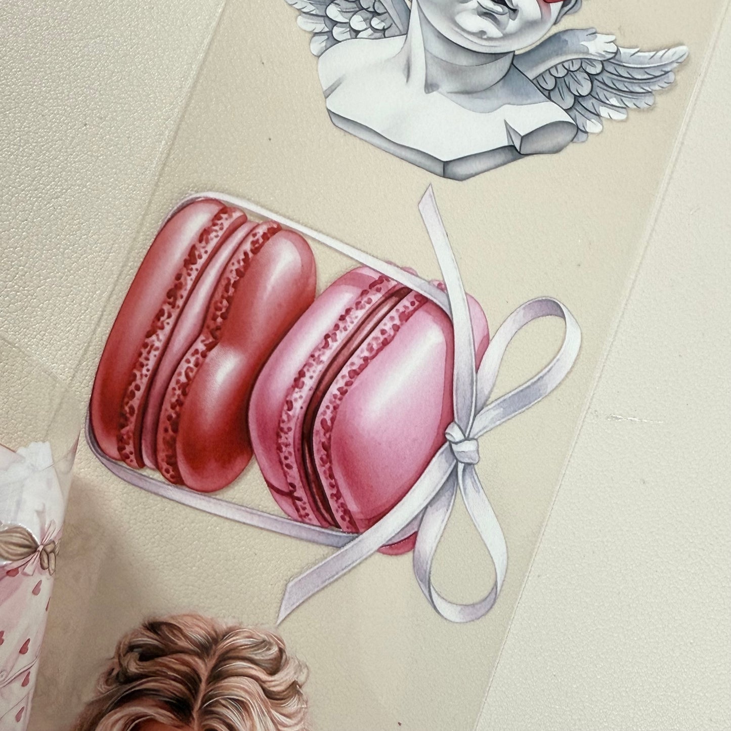 PET L_Amour Darling and Patisserie 3D raised tape,one roll fashion, junk journal, scrapbooking,bullet journal, card making.