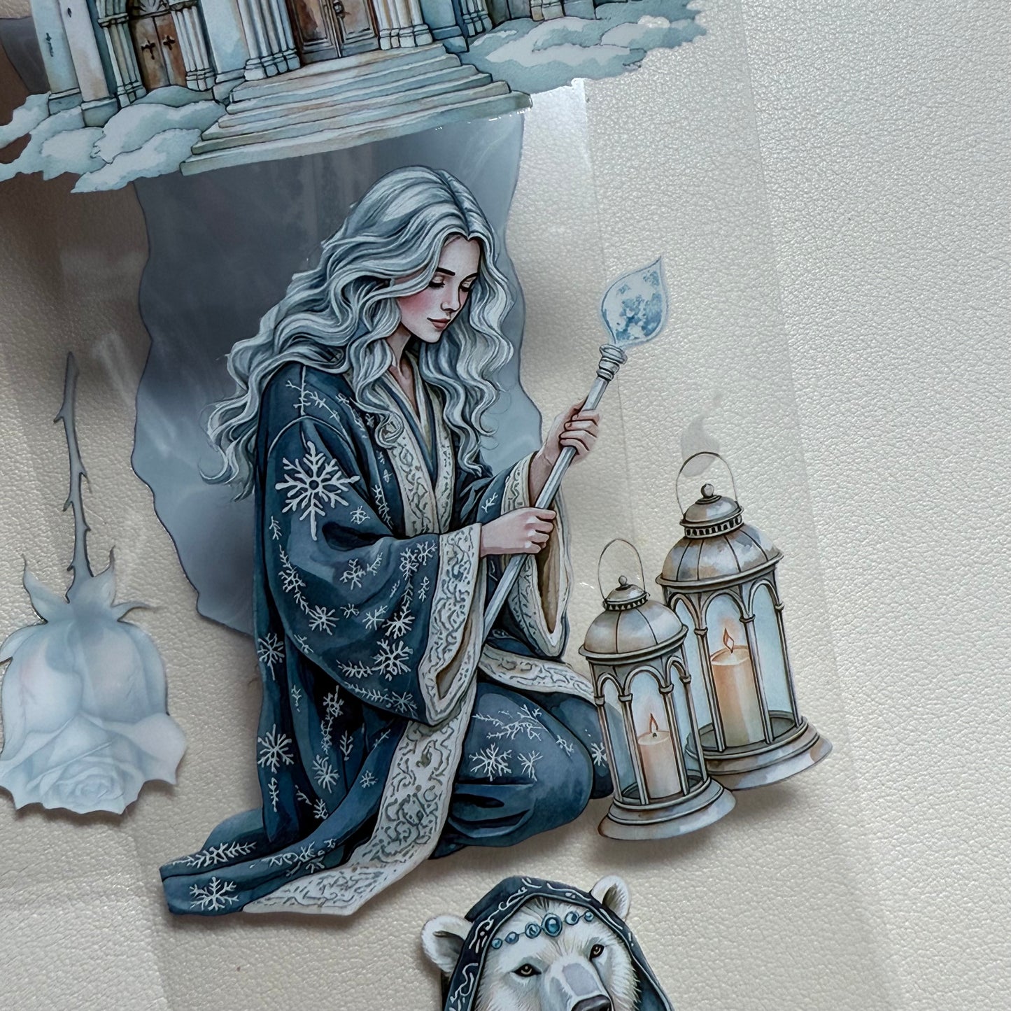 PET 3D raised Winter Mages and Silent Woods Apothecary tape,one roll fashion, junk journal, scrapbooking,bullet journal, card making.