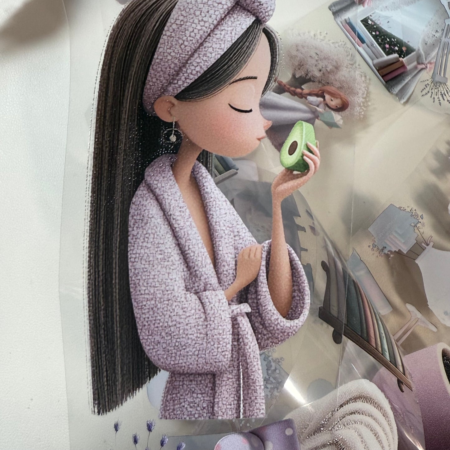 PET 3D raised Girls Planner and Whimsical Reading tape,one roll fashion, junk journal, scrapbooking,bullet journal, card making.