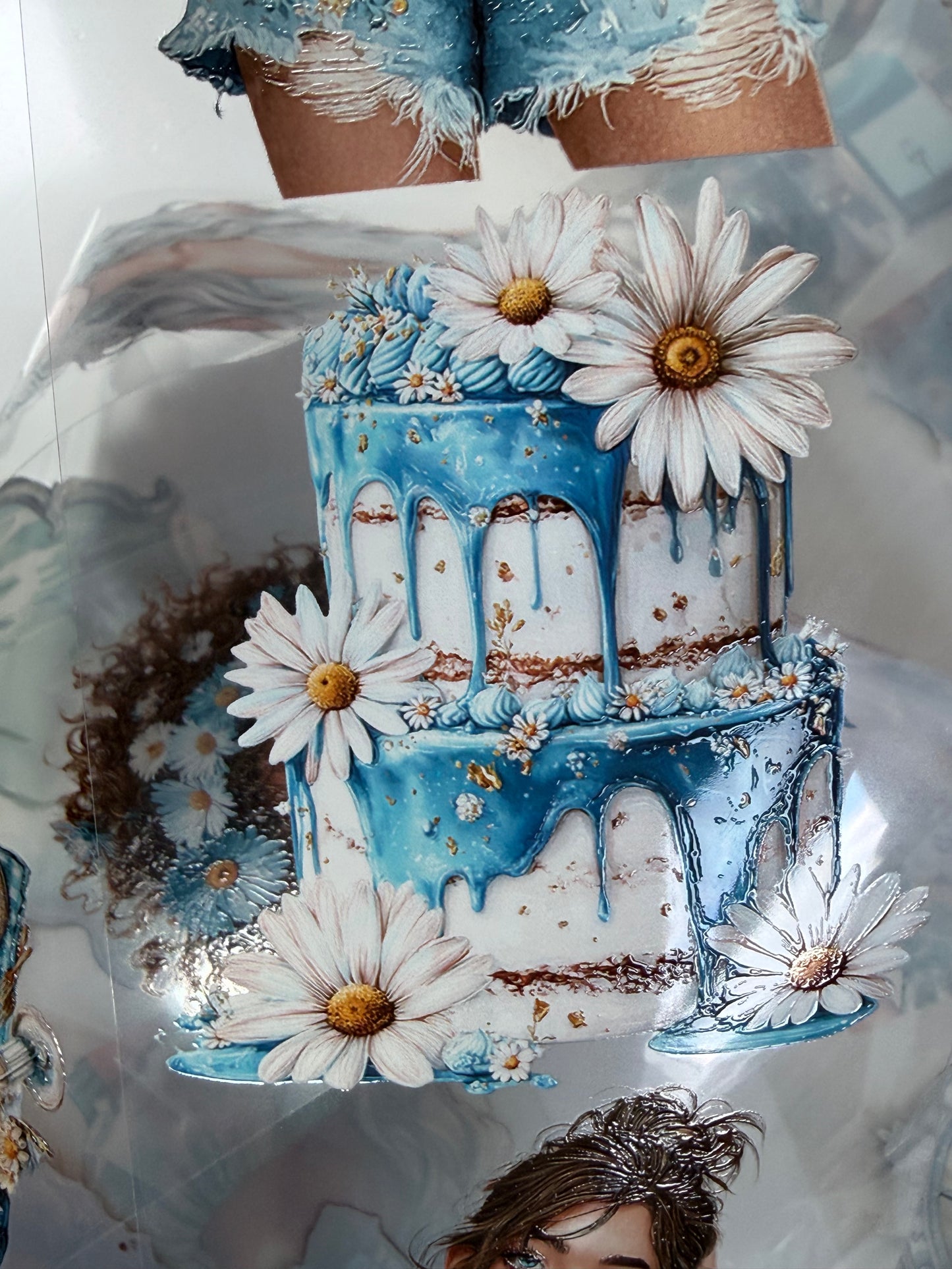 Summer Daisy and Aquamarine Dreams PET 3D raised tape