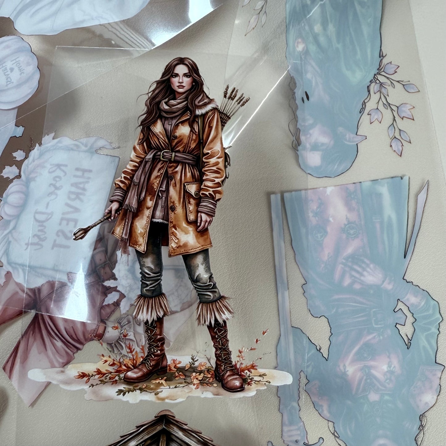 PET 3D raised Enchanted Druidic Grove and Autumn Soft Nostalgia tape,one roll fashion, junk journal, scrapbooking,bullet journal, card making.