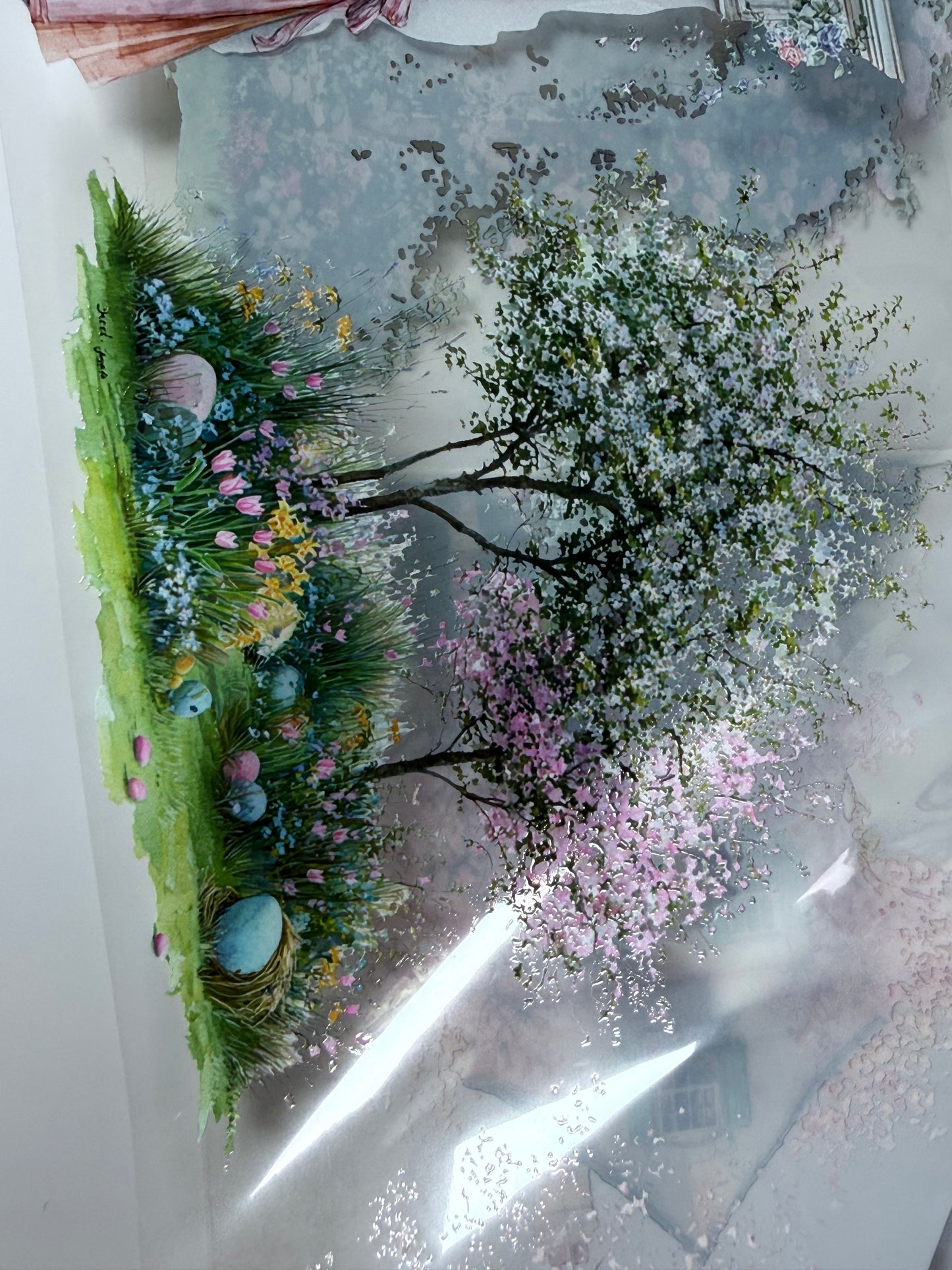 PET 3D raised Spring Landscape 5 tape,one roll fashion, junk journal, scrapbooking,bullet journal, card making.