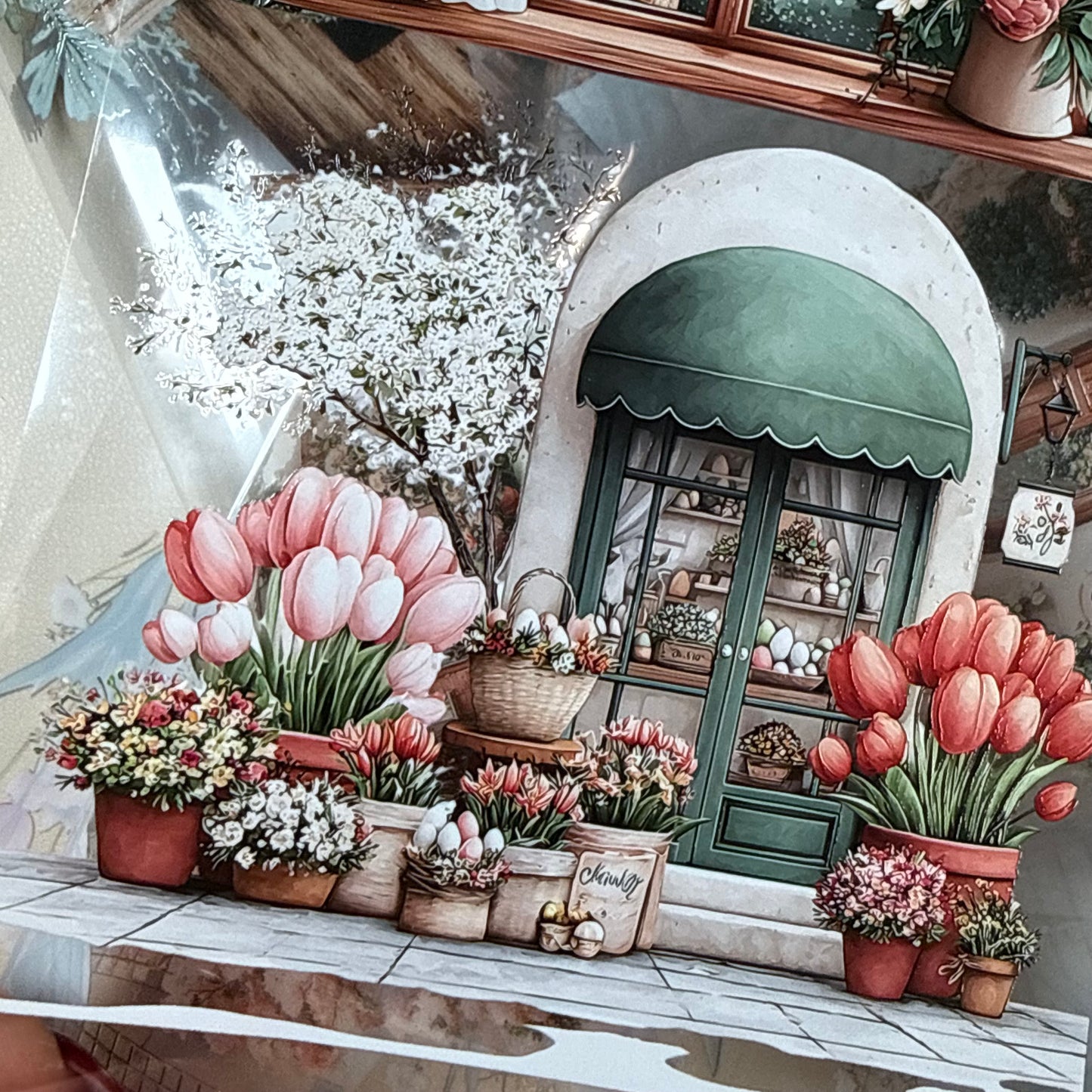 PET 3D raised Spring Landscape 3 tape,one roll fashion, junk journal, scrapbooking,bullet journal, card making.