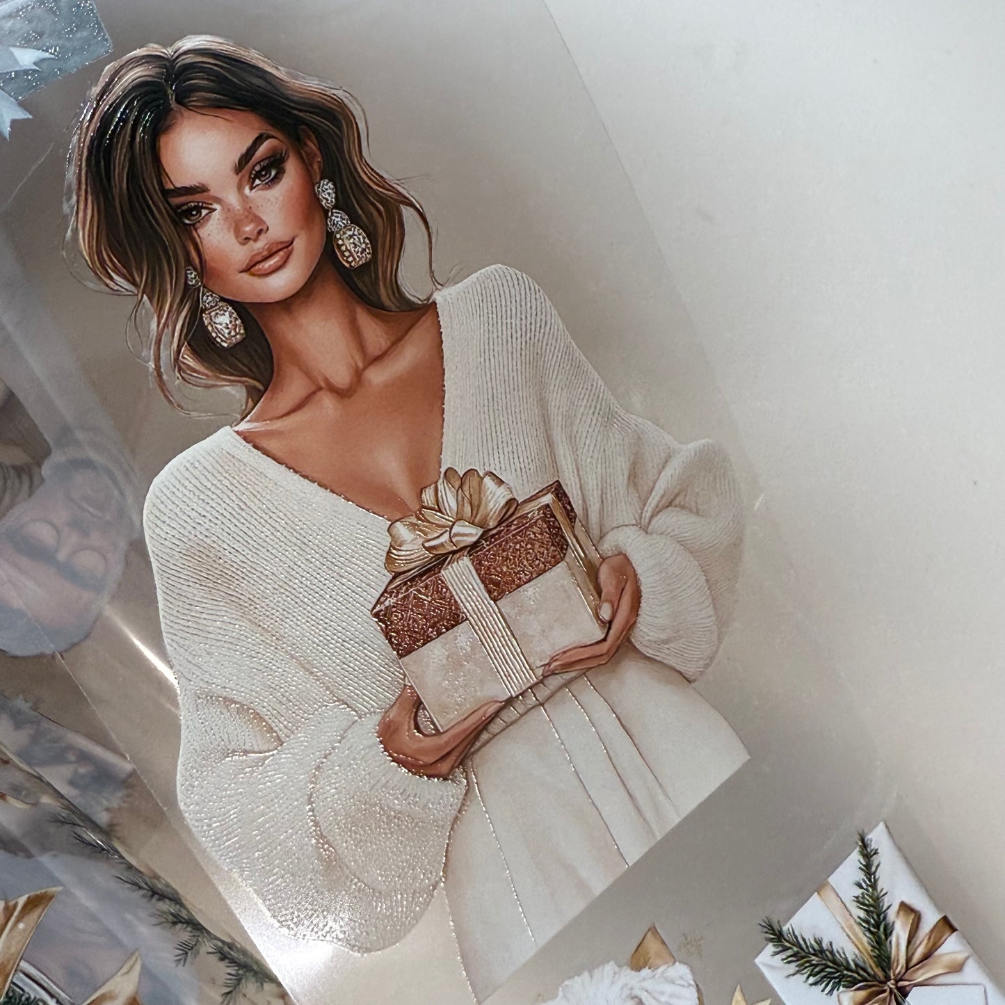 PET 3D raised Snowflake Wishes and Luxe White Christmas tape,one roll fashion, junk journal, scrapbooking,bullet journal, card making.