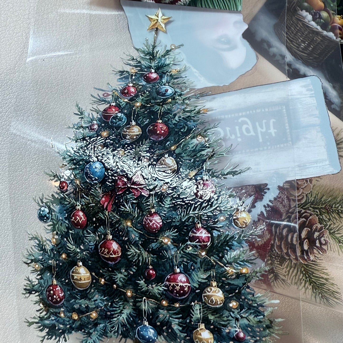 PET 3D raised Winter mood tape,one roll fashion, junk journal, scrapbooking,bullet journal, card making.