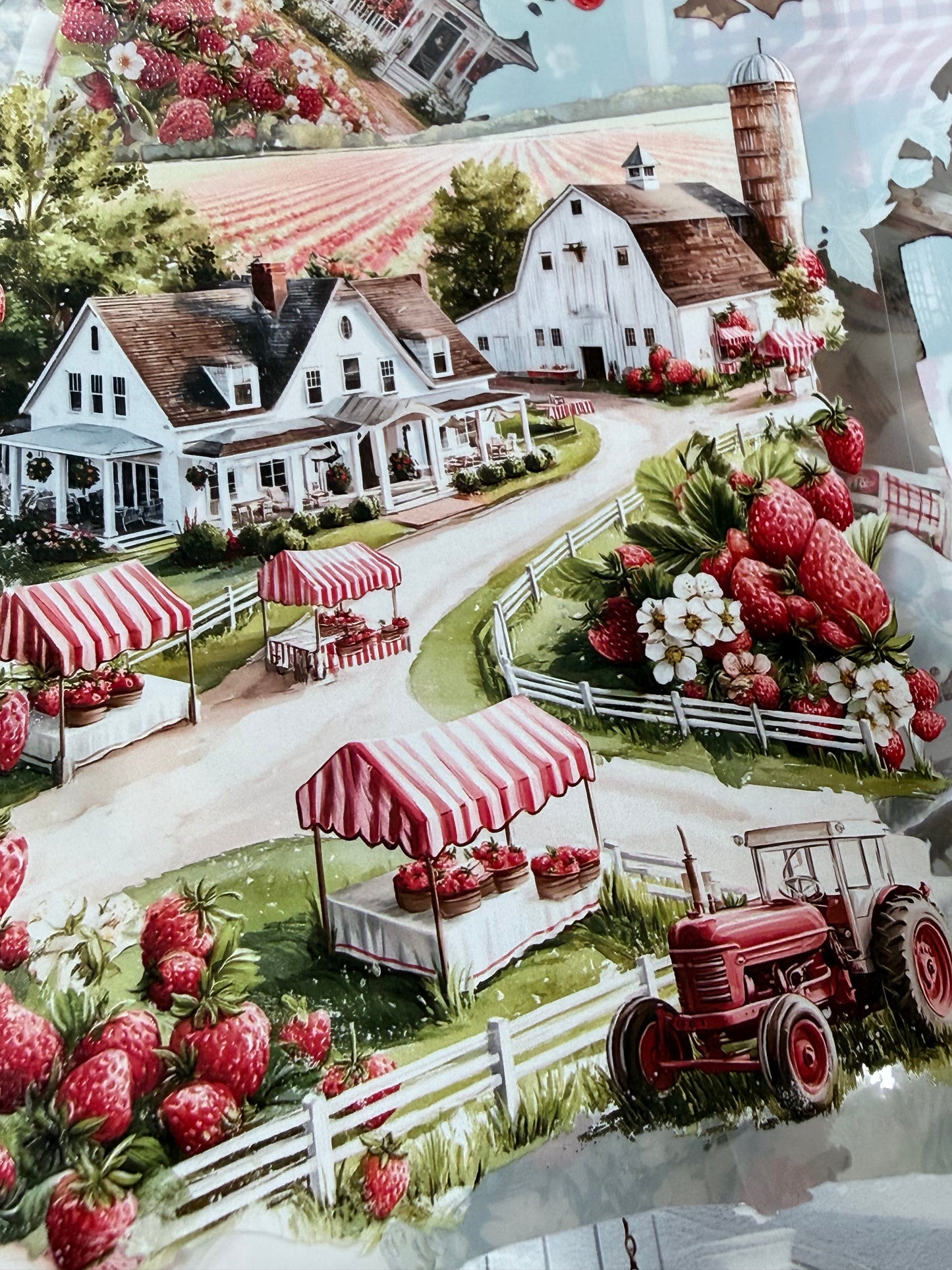 PET 3D raised Strawberry farm Landscape tape