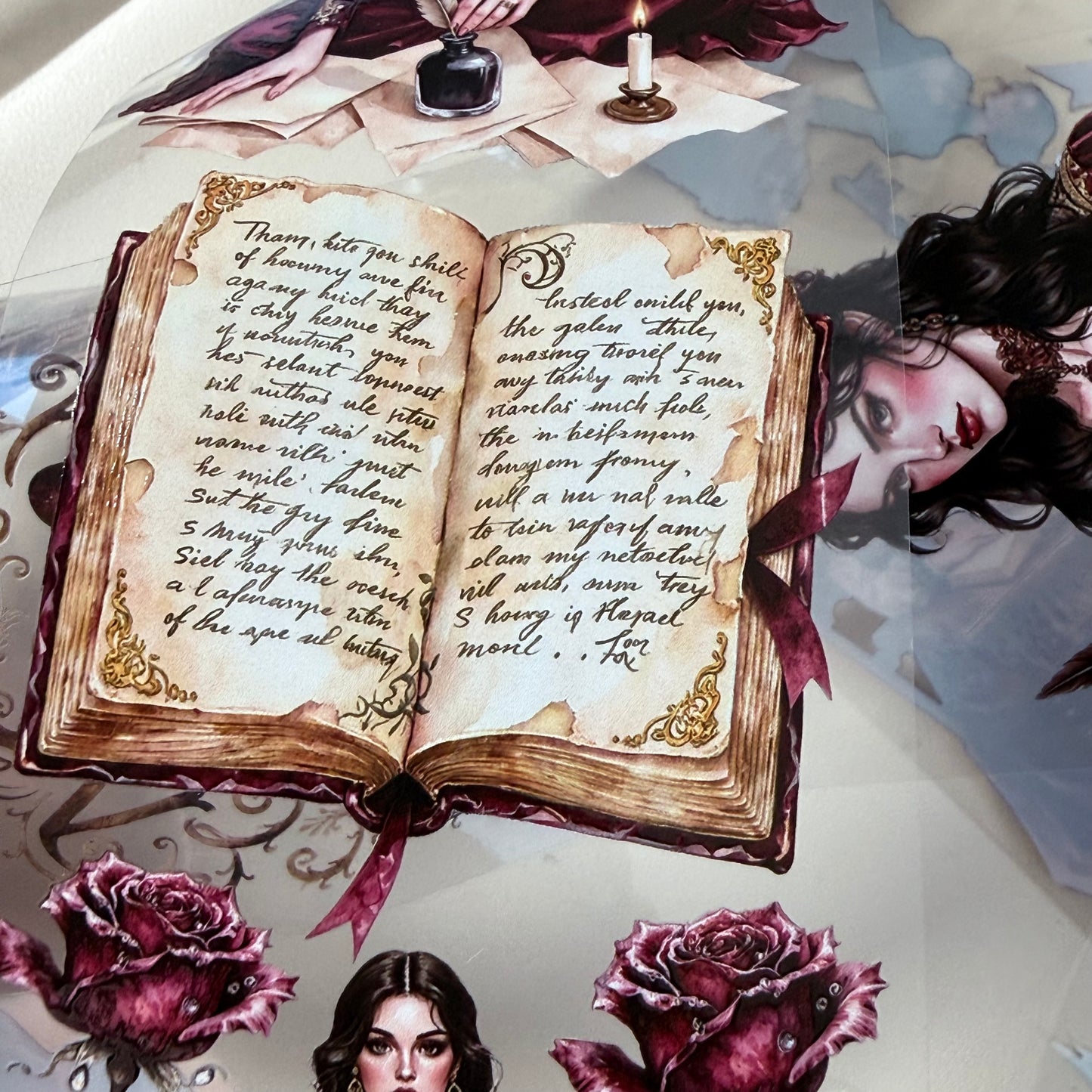 Elves of the Silent Orchard and  Dark Academia Valentine PET 3D raised tape,one roll fashion, junk journal, scrapbooking,bullet journal, card making.