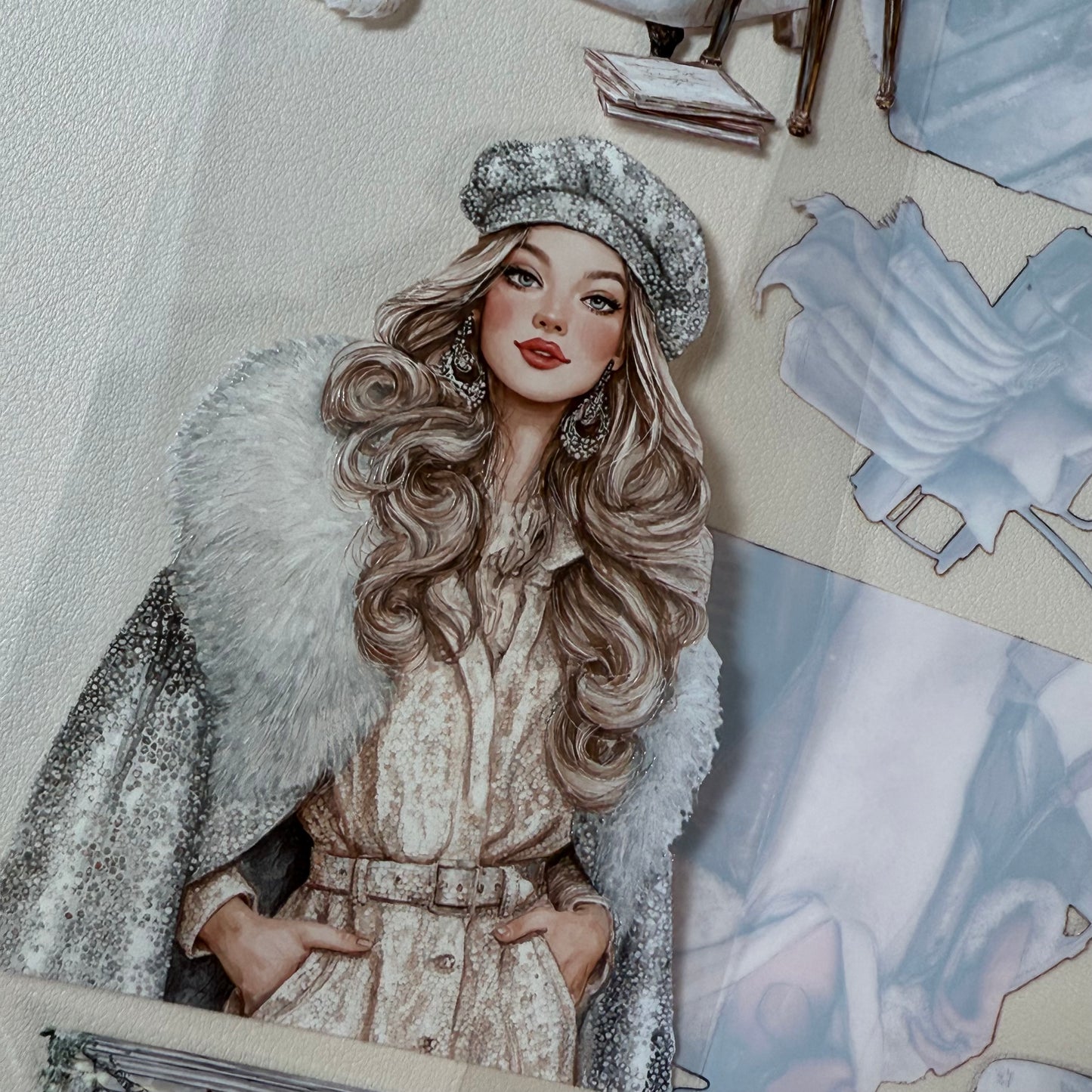 PET 3D raised Winter Adventure and Glam Christmas tape,one roll fashion, junk journal, scrapbooking,bullet journal, card making.