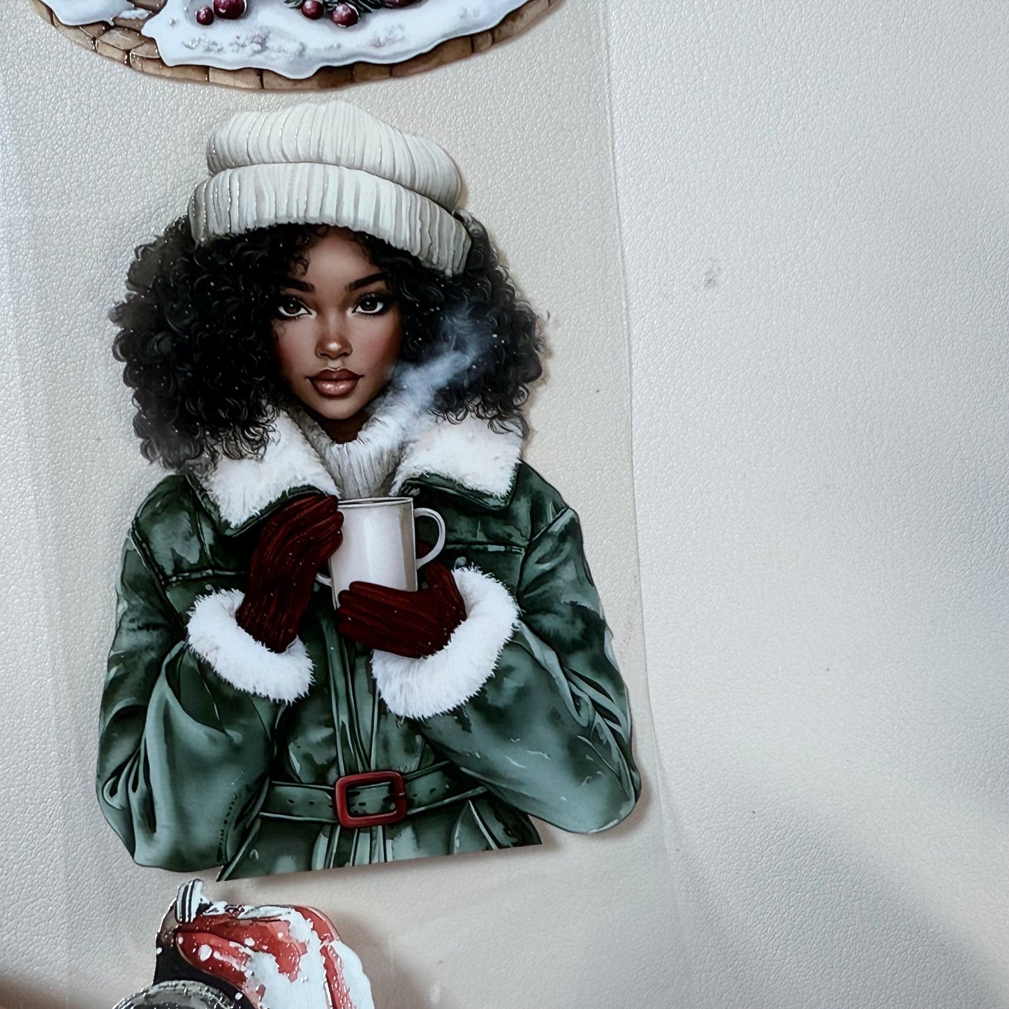 PET 3D raised Warm  Swiss Christmas and Christmas Farmhouse tape,one roll fashion, junk journal, scrapbooking,bullet journal, card making.