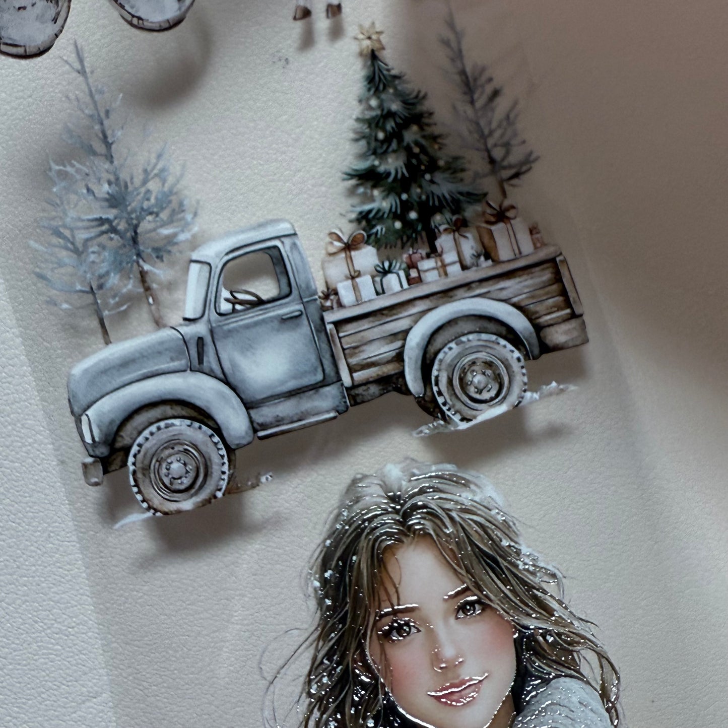 PET 3D raised Blush Noel Studio and Rustic Christmas tape,one roll fashion, junk journal, scrapbooking,bullet journal, card making.