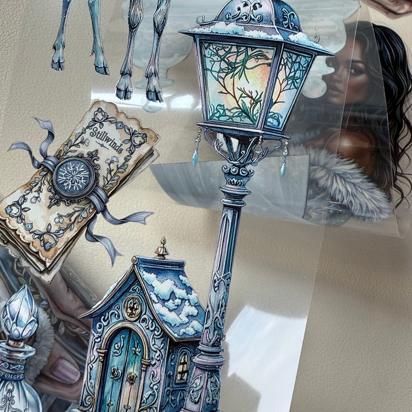 PET 3D raised Magical Apothecary in Winter and Winter Fairytale tape,one roll fashion, junk journal, scrapbooking,bullet journal, card making.