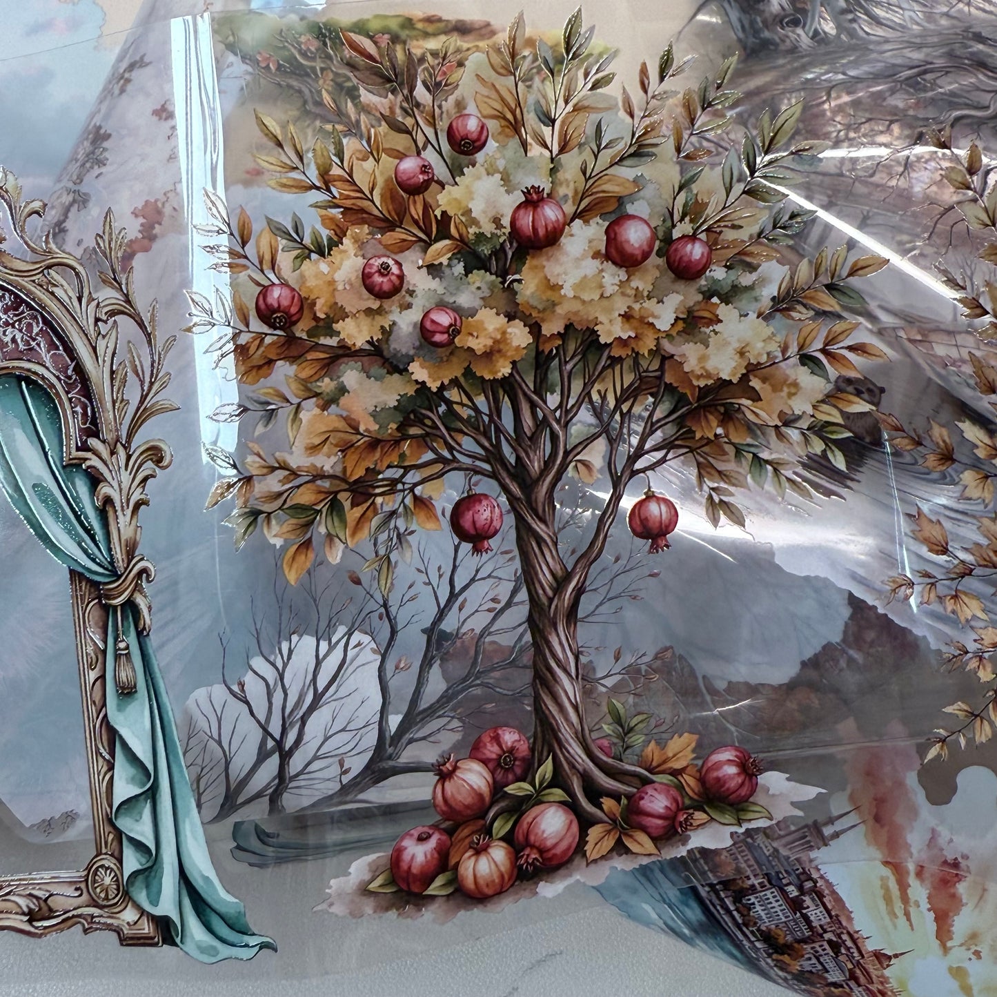PET 3D raised Landscape6   tape,one roll fashion, junk journal, scrapbooking,bullet journal, card making.