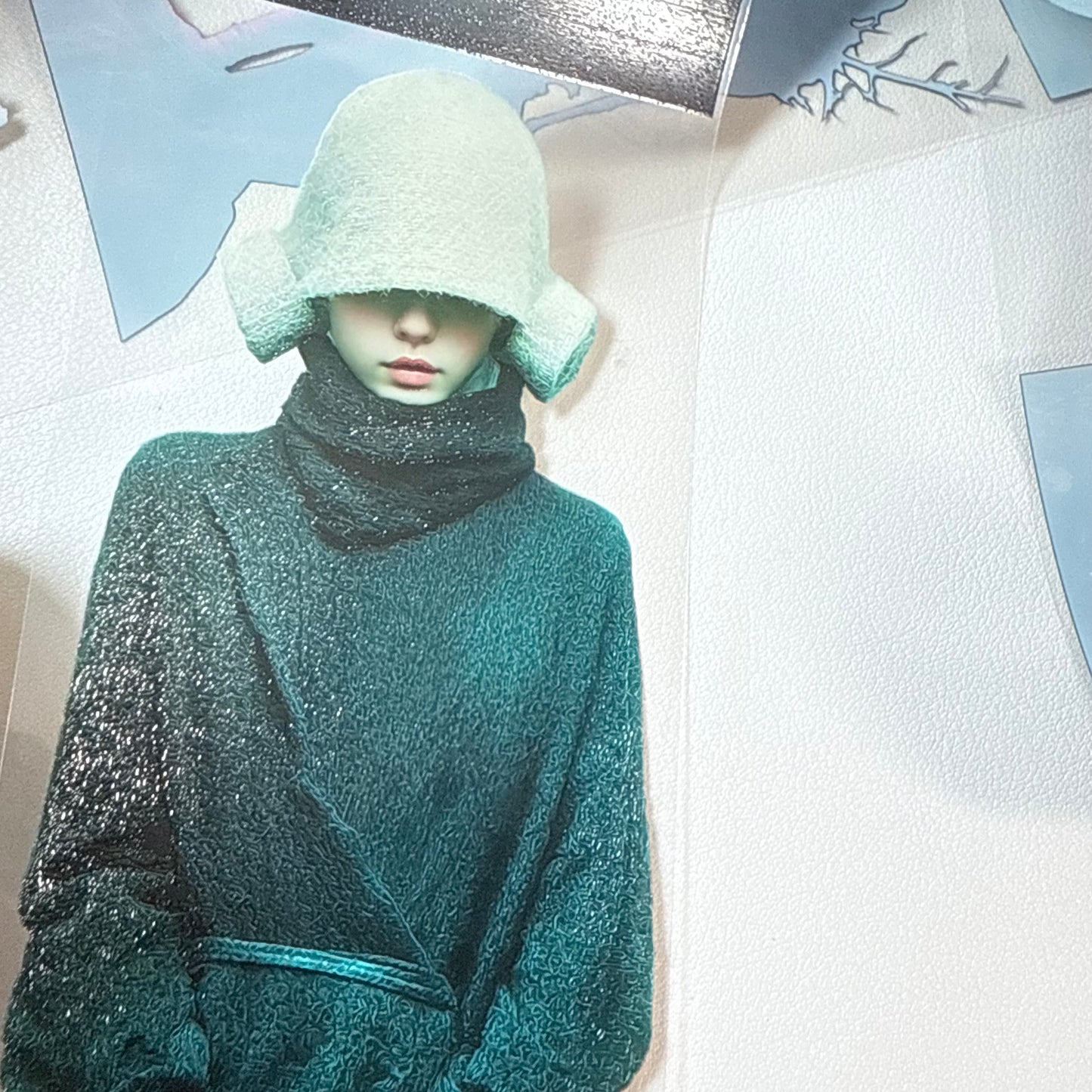 PET 3D raised Winter Woman and Goth Christmas tape,one roll fashion, junk journal, scrapbooking,bullet journal, card making.