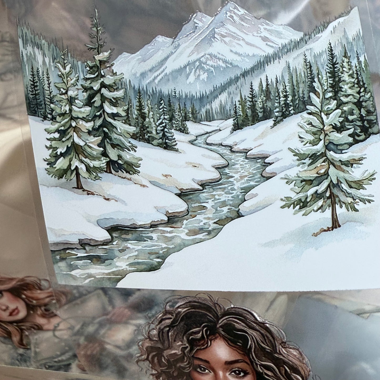 PET 3D raised Frozen Wilderness and Emberwood Tales of Fire and Ice tape,one roll fashion, junk journal, scrapbooking,bullet journal, card making.