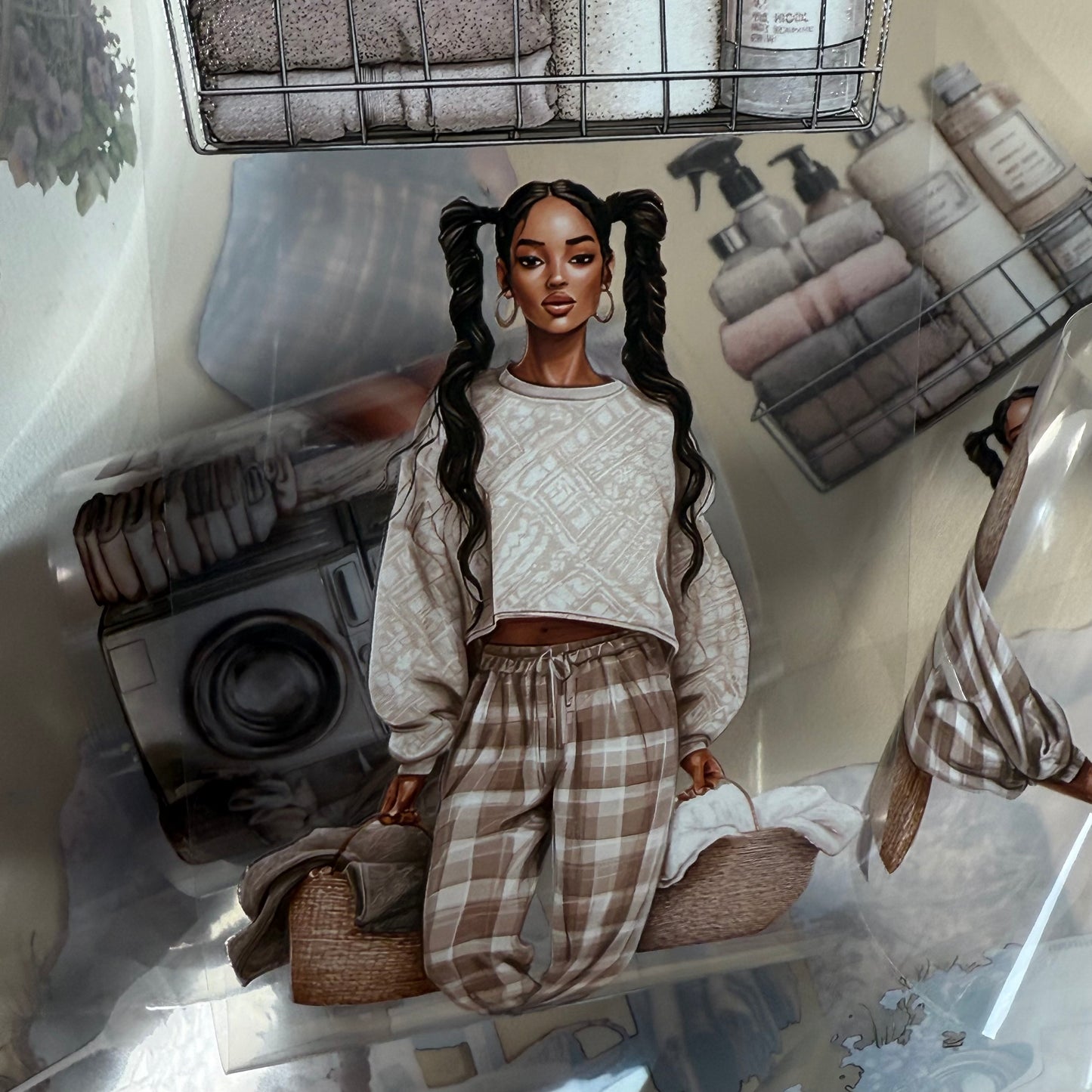 PET 3D raised Laundry day and Sunny pansies ape,one roll fashion, junk journal, scrapbooking,bullet journal, card making.