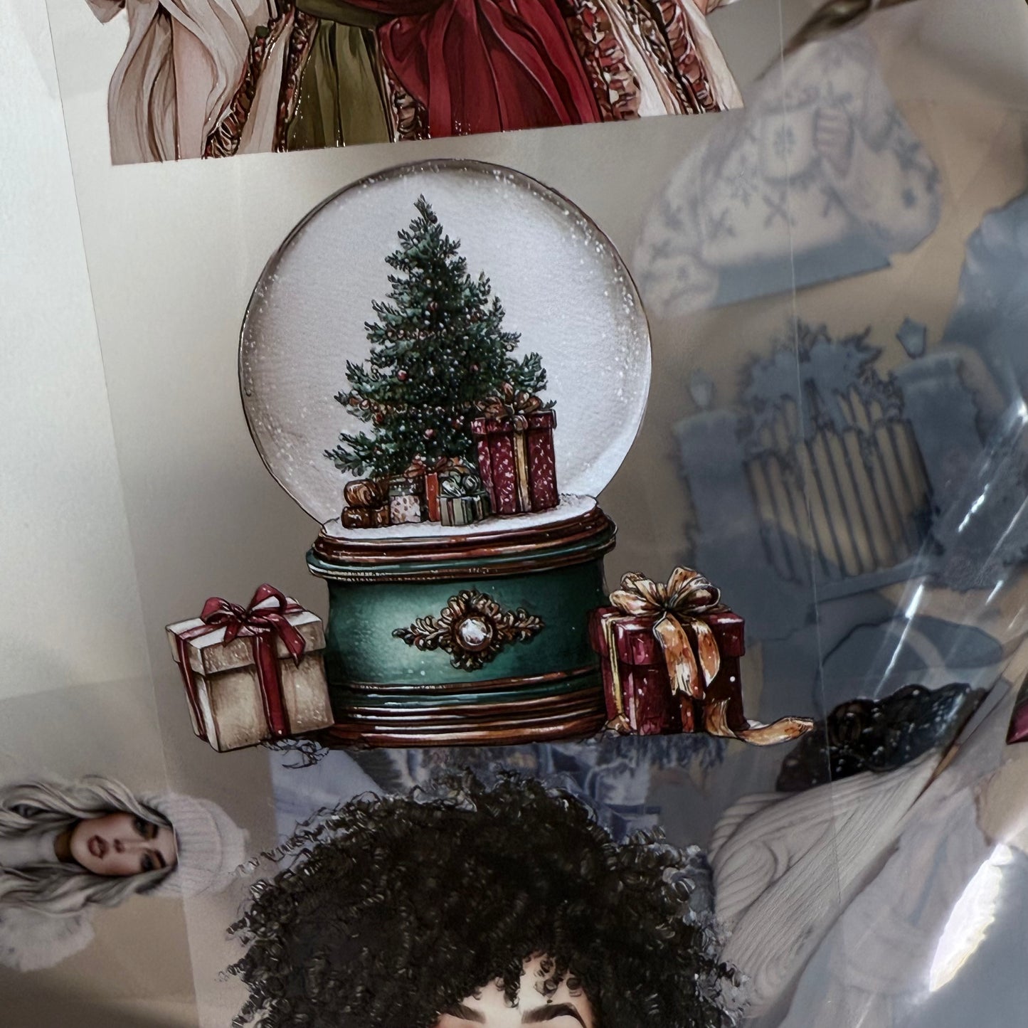 PET 3D raised Classic Christmas 2 and Icy whisper winter tape,one roll fashion, junk journal, scrapbooking,bullet journal, card making.