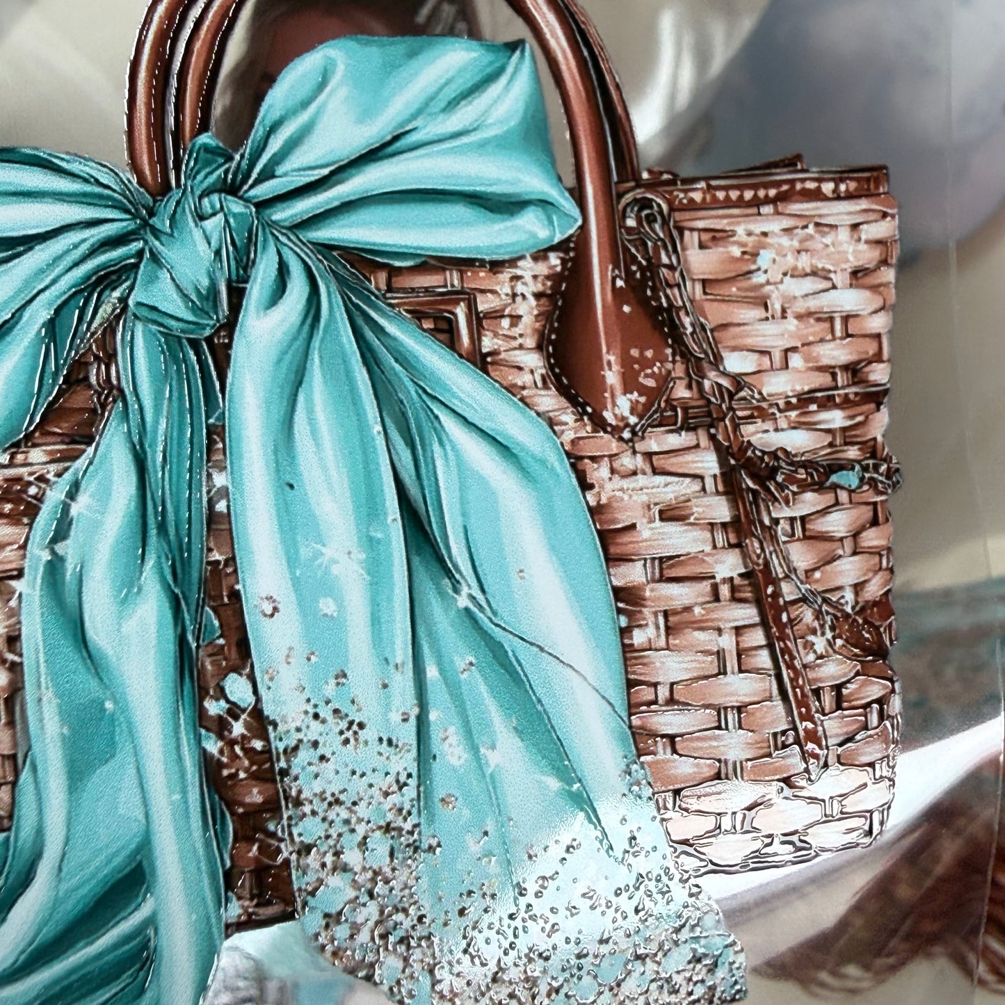 Holo coquette and Aqua PET 3D raised tape,one roll fashion, junk journal, scrapbooking,bullet journal, card making.