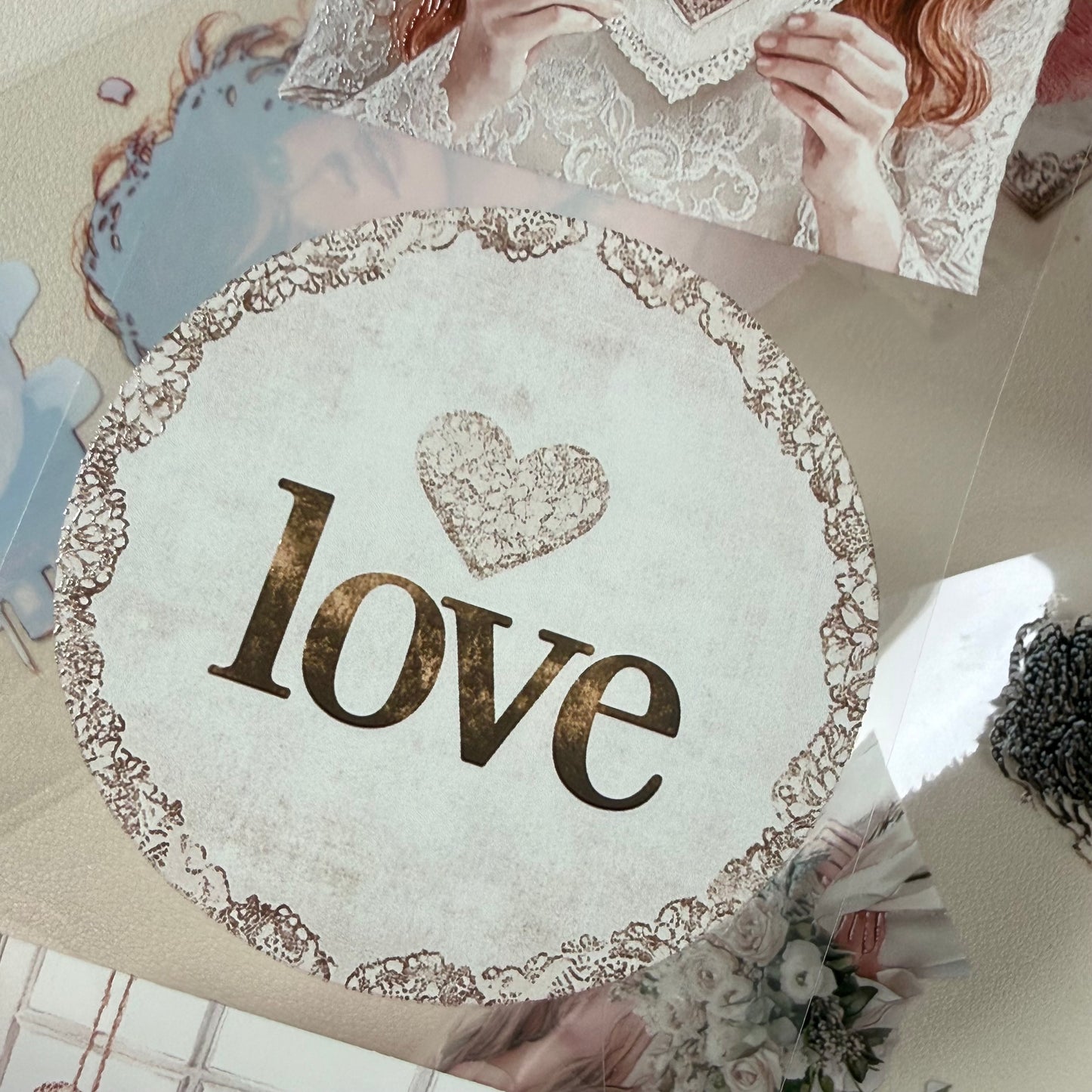 Love letters and Love is in the air PET 3D raised tape,one roll fashion, junk journal, scrapbooking,bullet journal, card making.