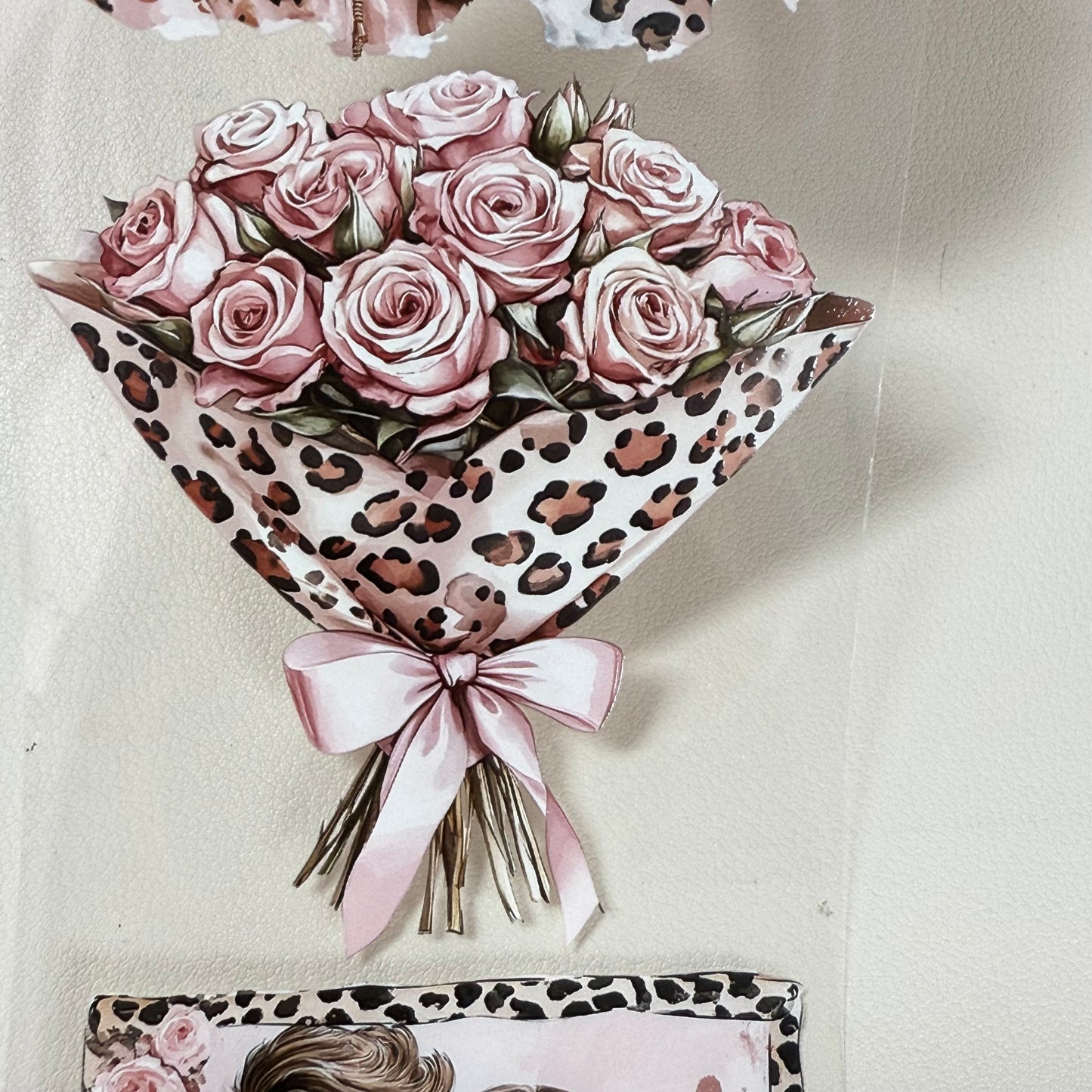 PET 3D raised Wild Love and Pink Winter Pastel tape,one roll fashion, junk journal, scrapbooking,bullet journal, card making.