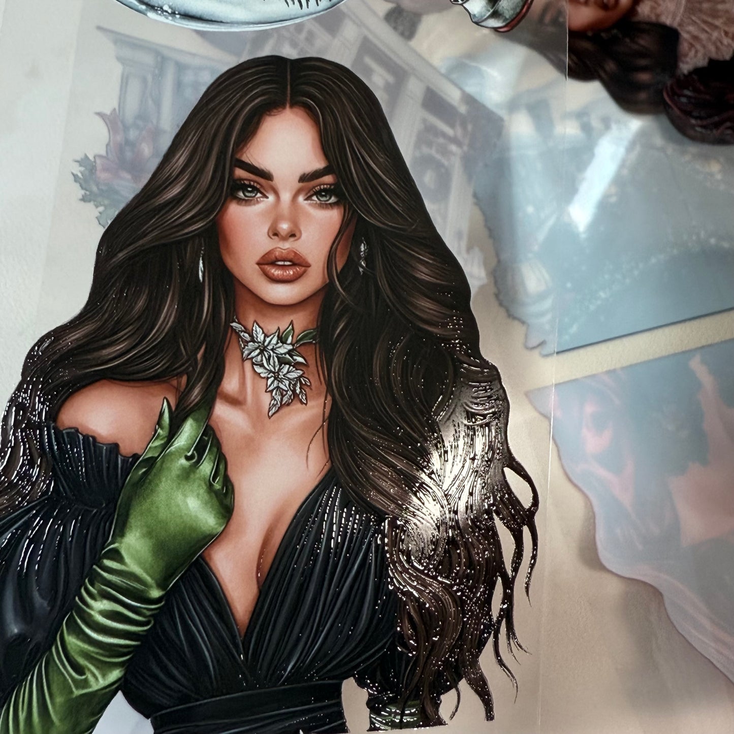 PET 3D raised Midnight Mistletoe and Holiday Magic tape,one roll fashion, junk journal, scrapbooking,bullet journal, card making.