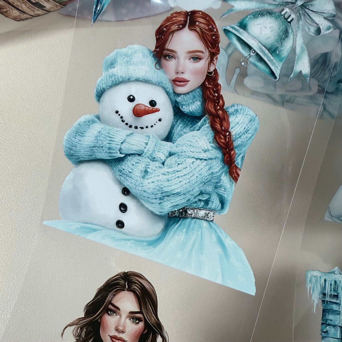 PET 3D raised Rustic Christmas and Frosted Northern lights tape,one roll fashion, junk journal, scrapbooking,bullet journal, card making.