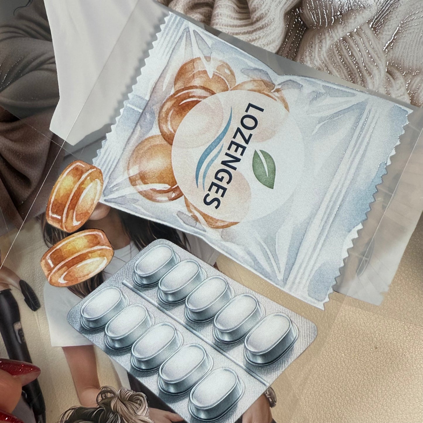 PET 3D raised Sick Days and The Hair Salon tape,one roll fashion, junk journal, scrapbooking,bullet journal, card making.