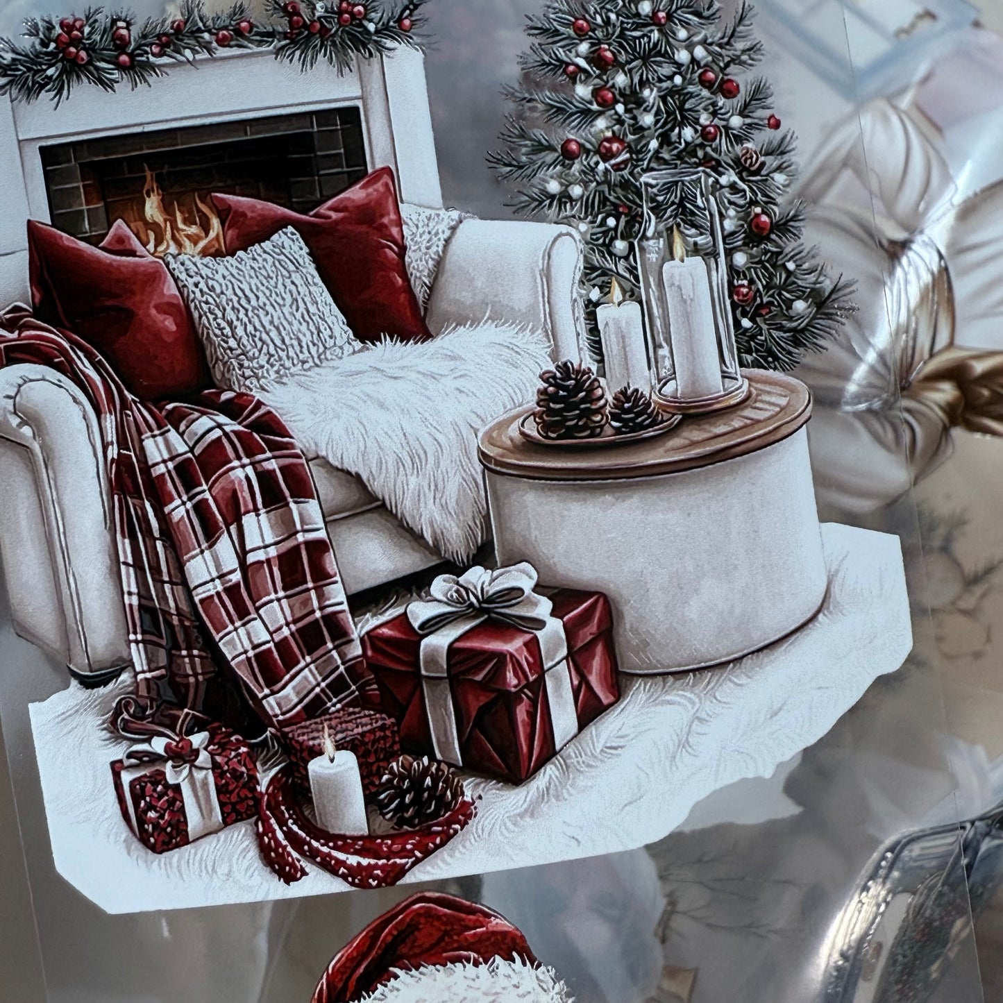 PET 3D raised Snowflake Wishes and Luxe White Christmas tape,one roll fashion, junk journal, scrapbooking,bullet journal, card making.