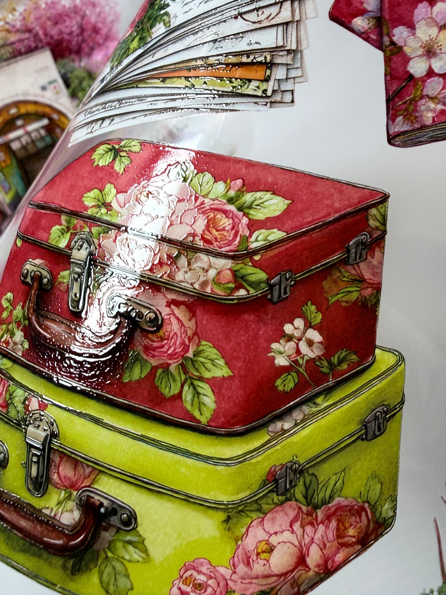 PET 3D raised Landscape Travel time tape,one roll fashion, junk journal, scrapbooking,bullet journal, card making.
