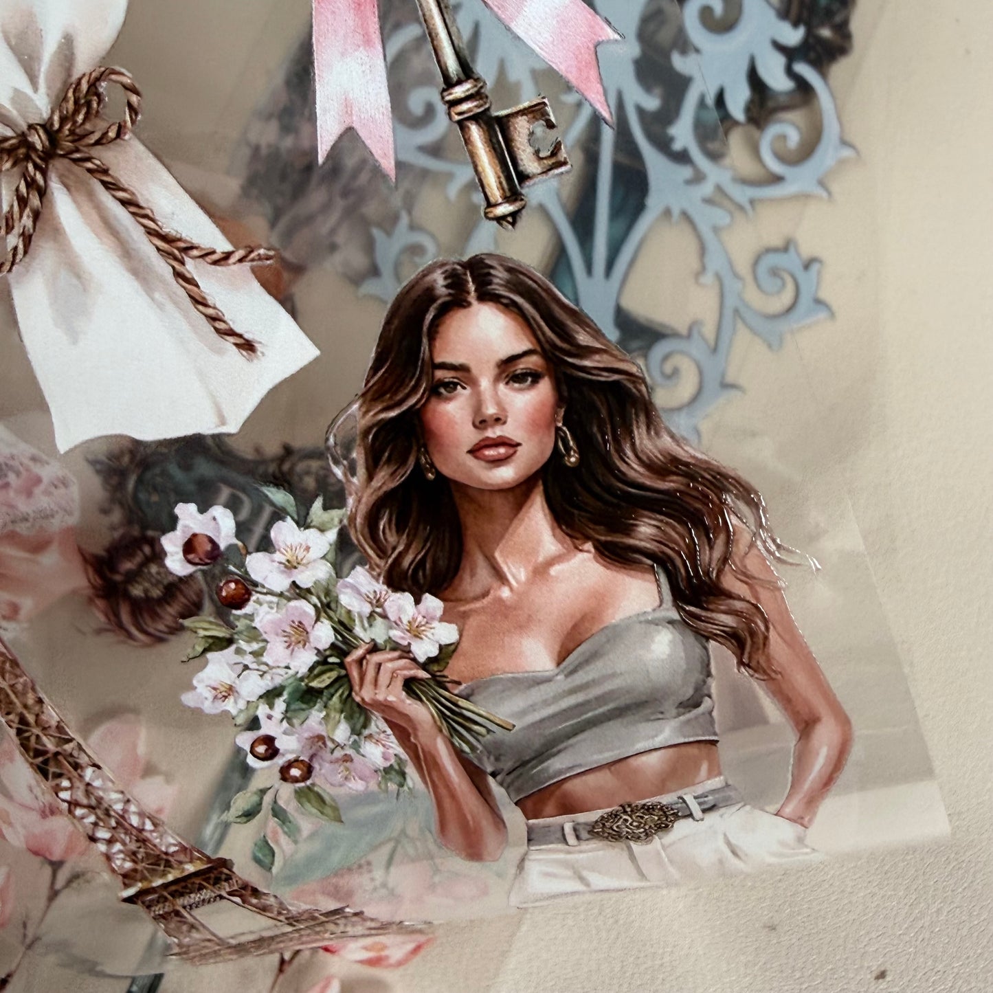 Paris in Bloom and Prague Spring Cobblestones PET 3D raised tape,one roll fashion, junk journal, scrapbooking,bullet journal, card making.