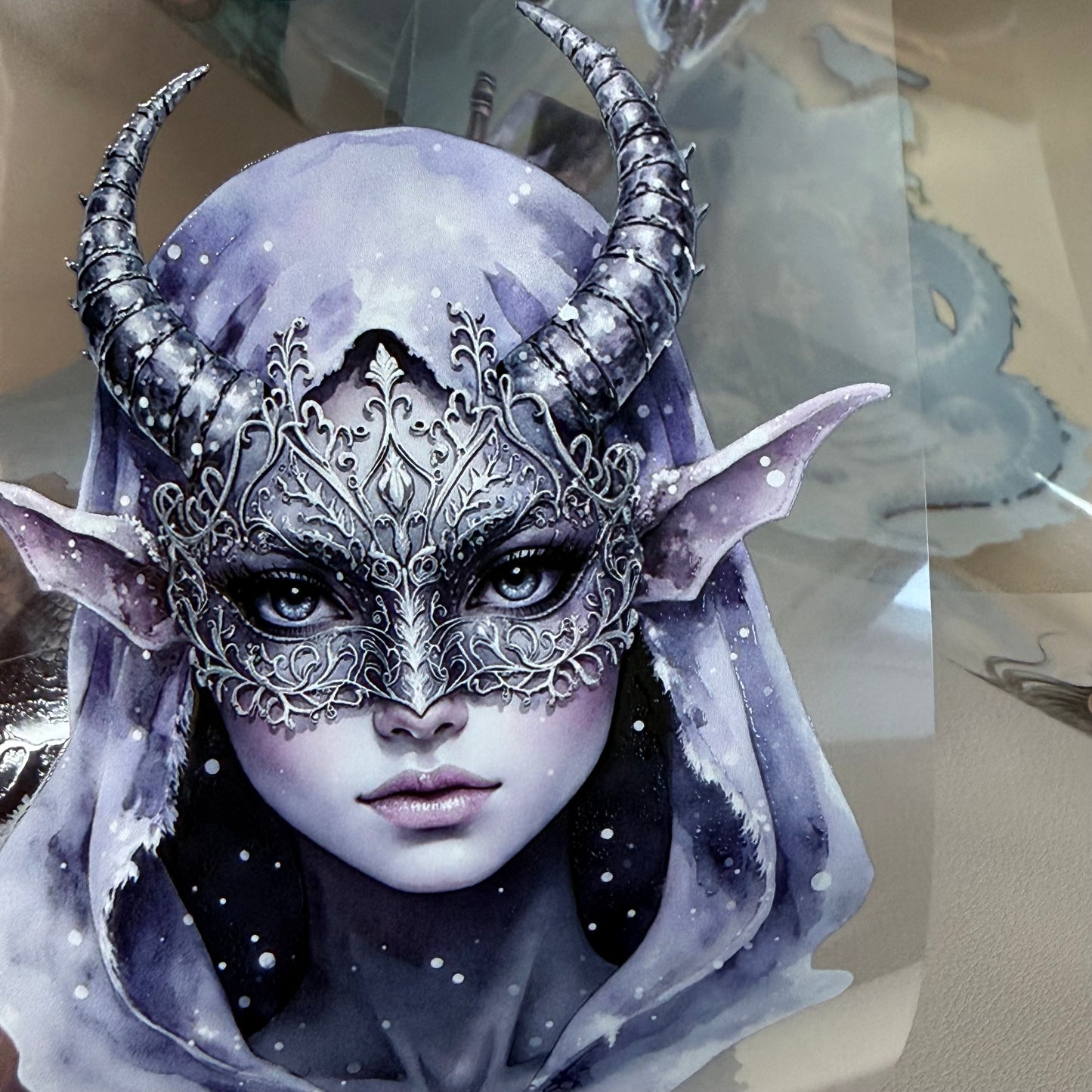 Runestone Winter Wyrms and Moonshadow Night Dragons PET 3D raised tape,one roll fashion, junk journal, scrapbooking,bullet journal, card making.