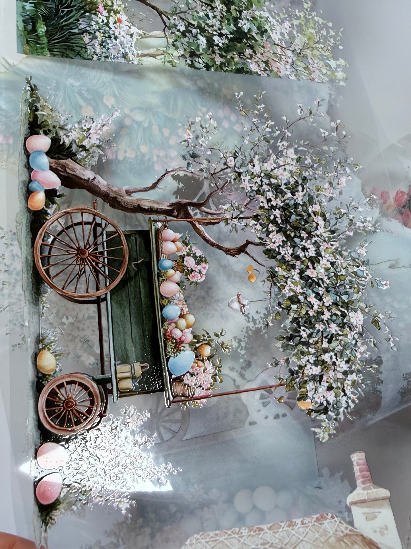 PET 3D raised Spring Landscape 5 tape,one roll fashion, junk journal, scrapbooking,bullet journal, card making.