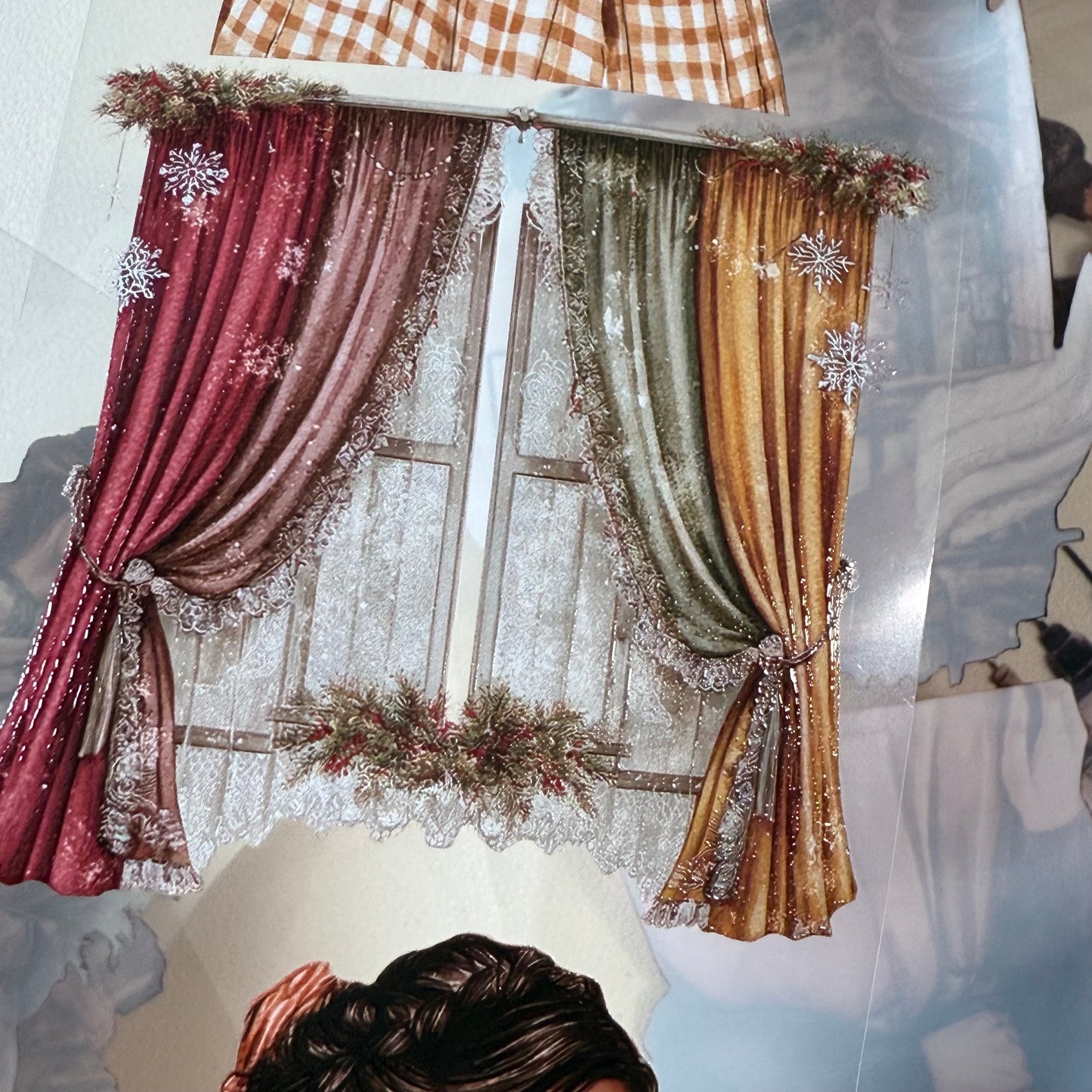 PET 3D raised Winter Hygge and Christmas Cottage tape,one roll fashion, junk journal, scrapbooking,bullet journal, card making.