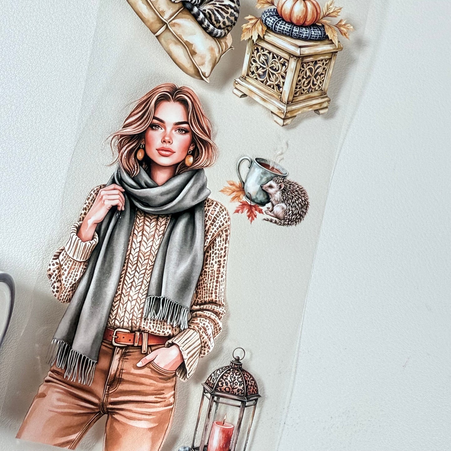 PET 3D raised Cozy Evenings and Fall Splendor in Nature tape,one roll fashion, junk journal, scrapbooking,bullet journal, card making.