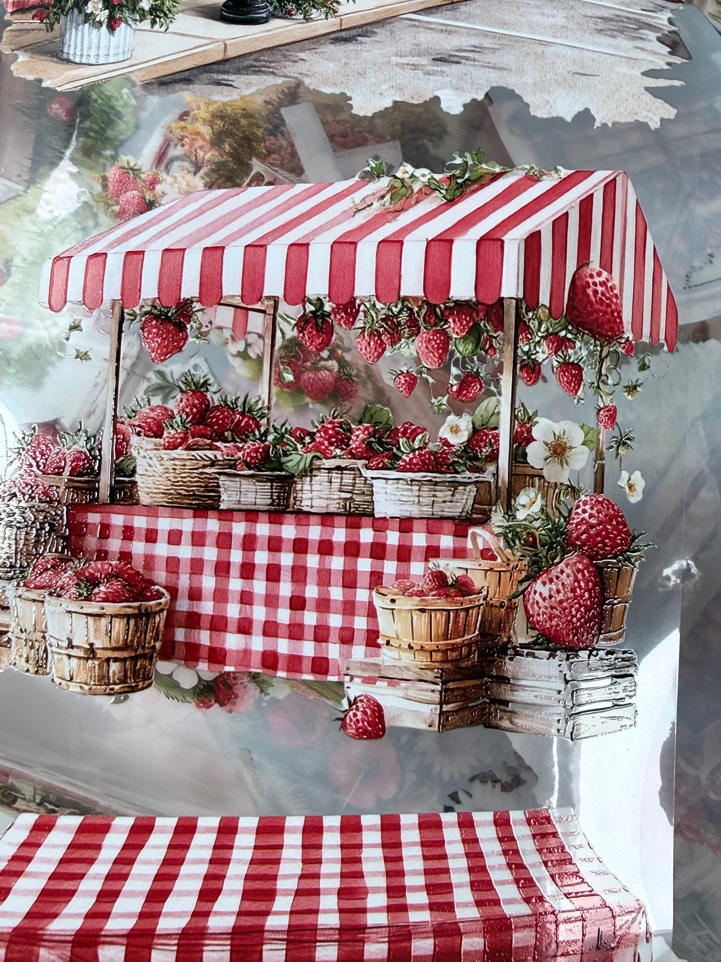 PET 3D raised Strawberry farm Landscape tape