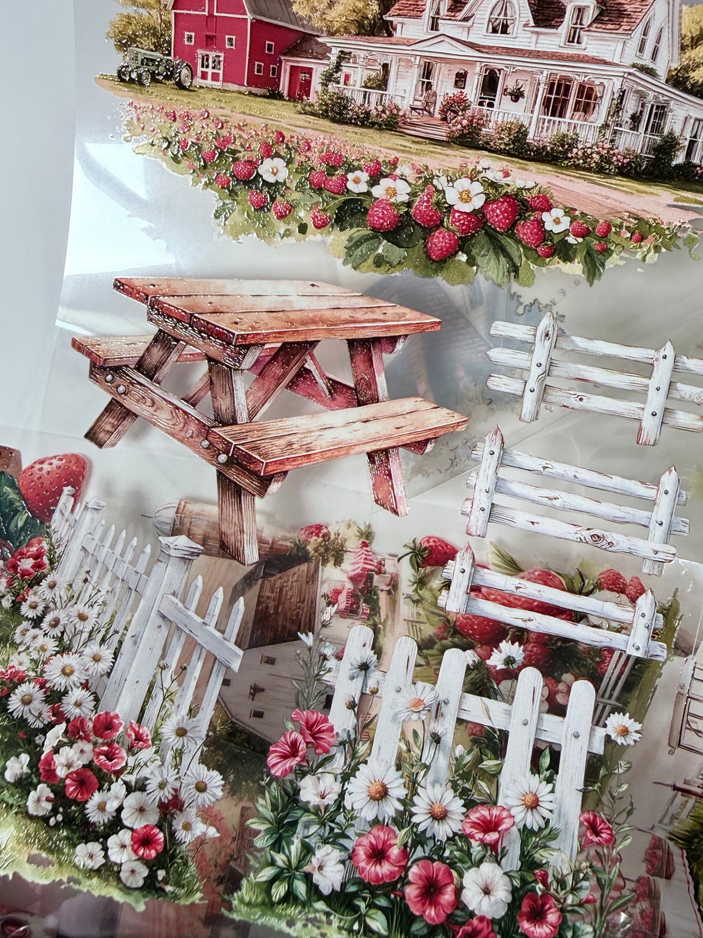 PET 3D raised Strawberry farm Landscape tape