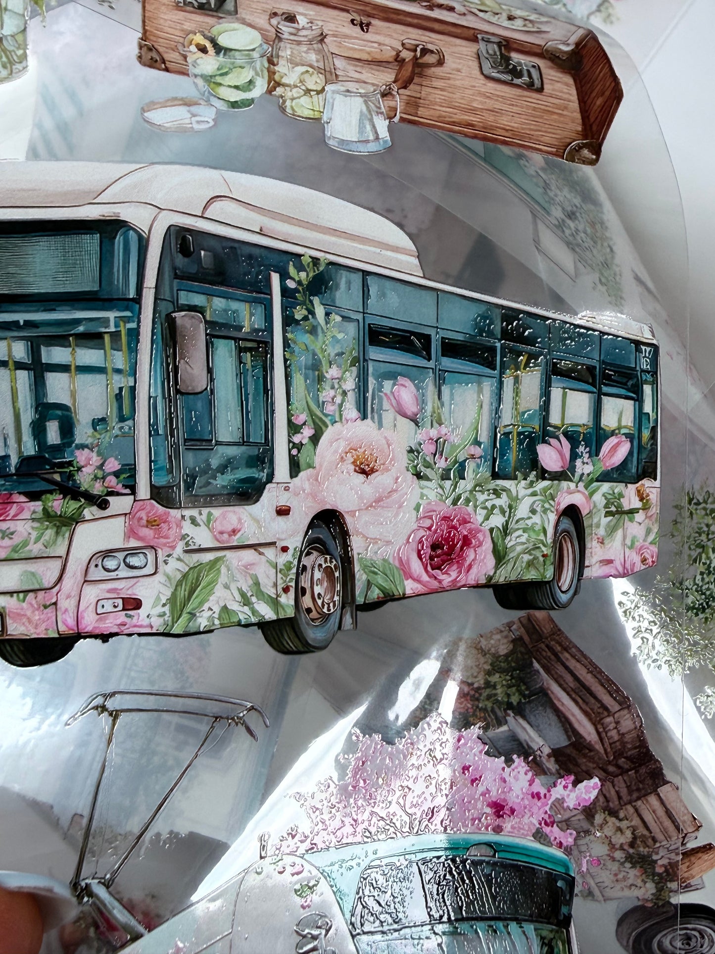 PET 3D raised Summer/Spring in the city Landscape tape