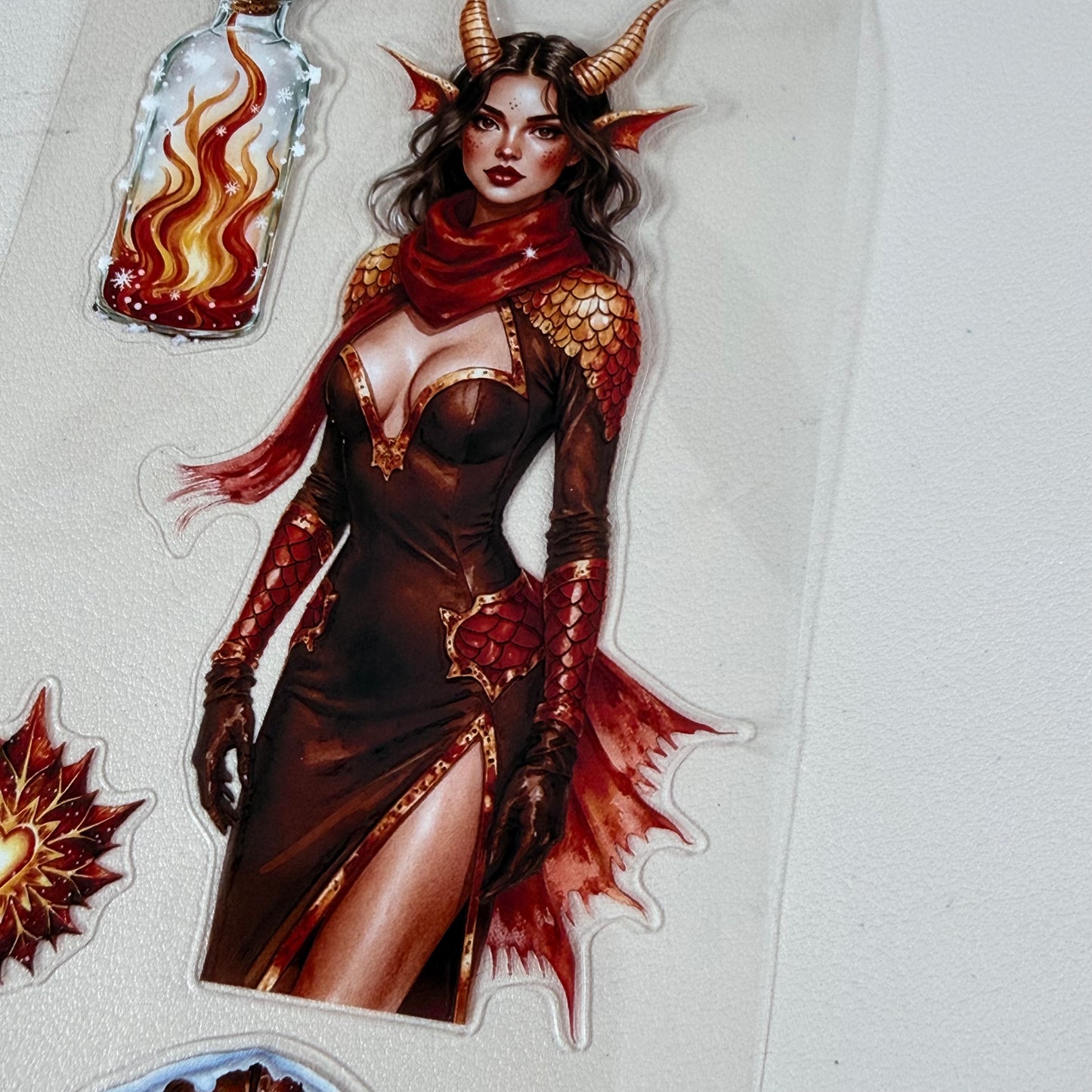 KISSCUT Emberheart Winter Dragons and Diamond Winter Witch PET 3D raised tape,one roll fashion, junk journal, scrapbooking,bullet journal, card making.