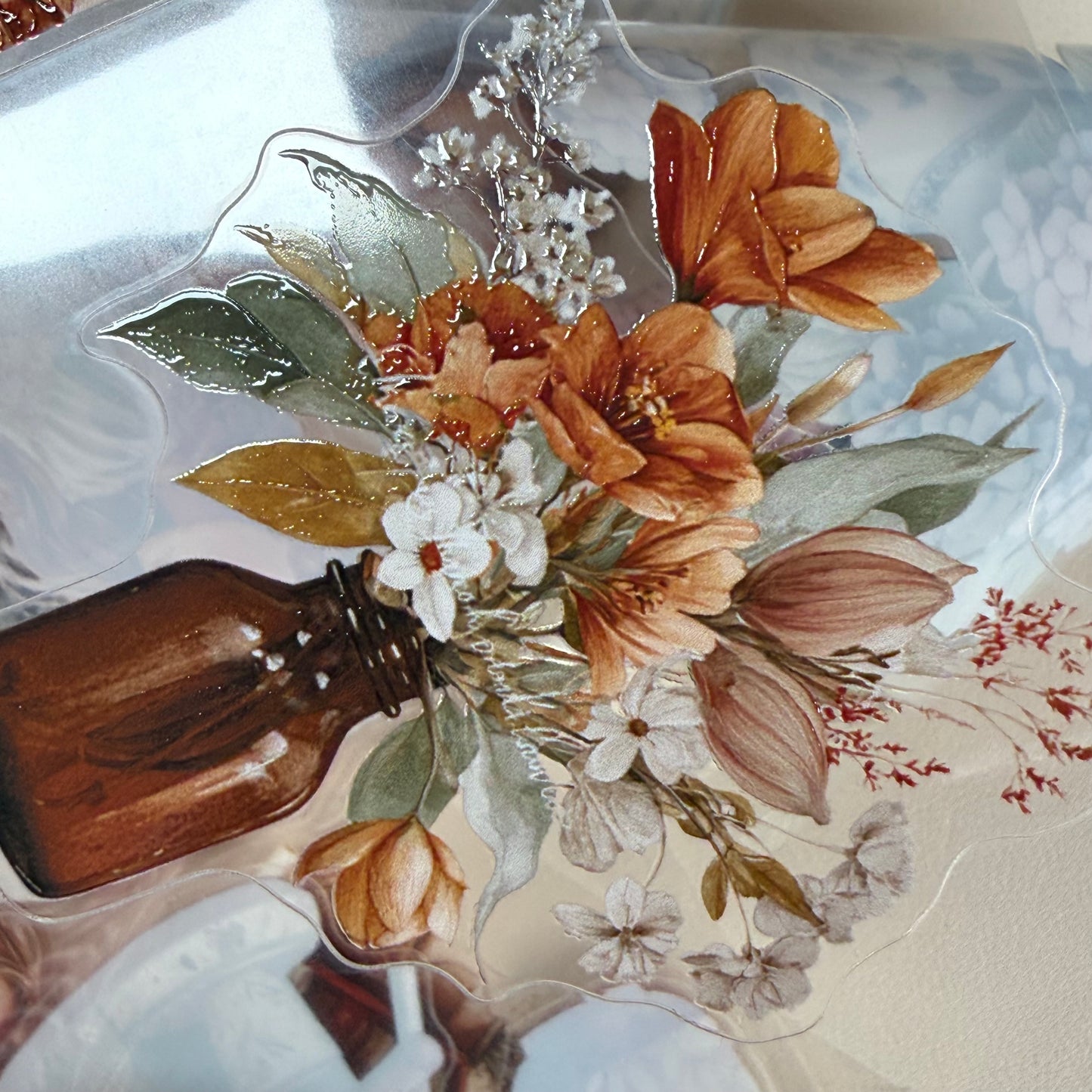 KISSCUT Cottage Bloom and Romantic Farmhouse PET 3D raised tape,one roll fashion, junk journal, scrapbooking,bullet journal, card making.