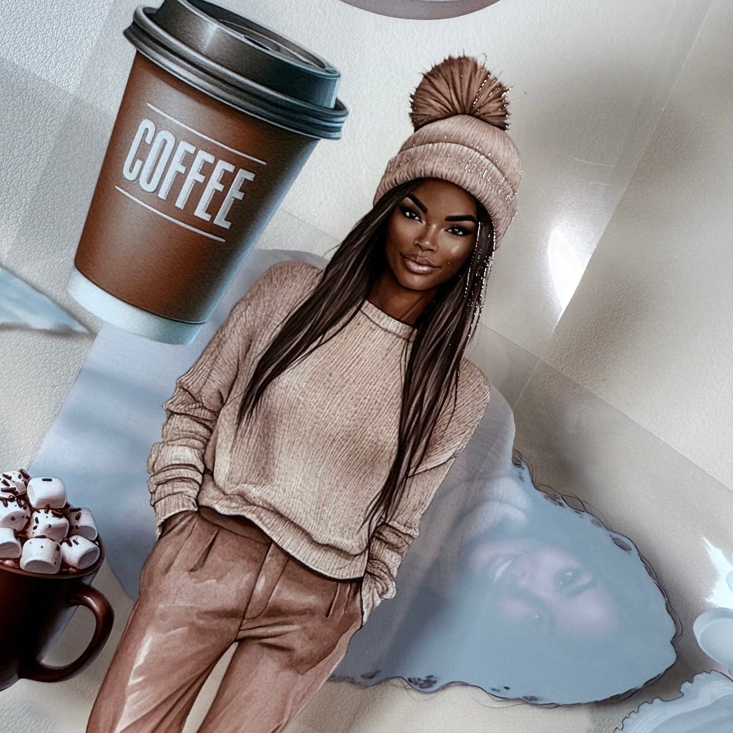 PET 3D raised Iceland  and Cocoa Days tape,one roll fashion, junk journal, scrapbooking,bullet journal, card making.