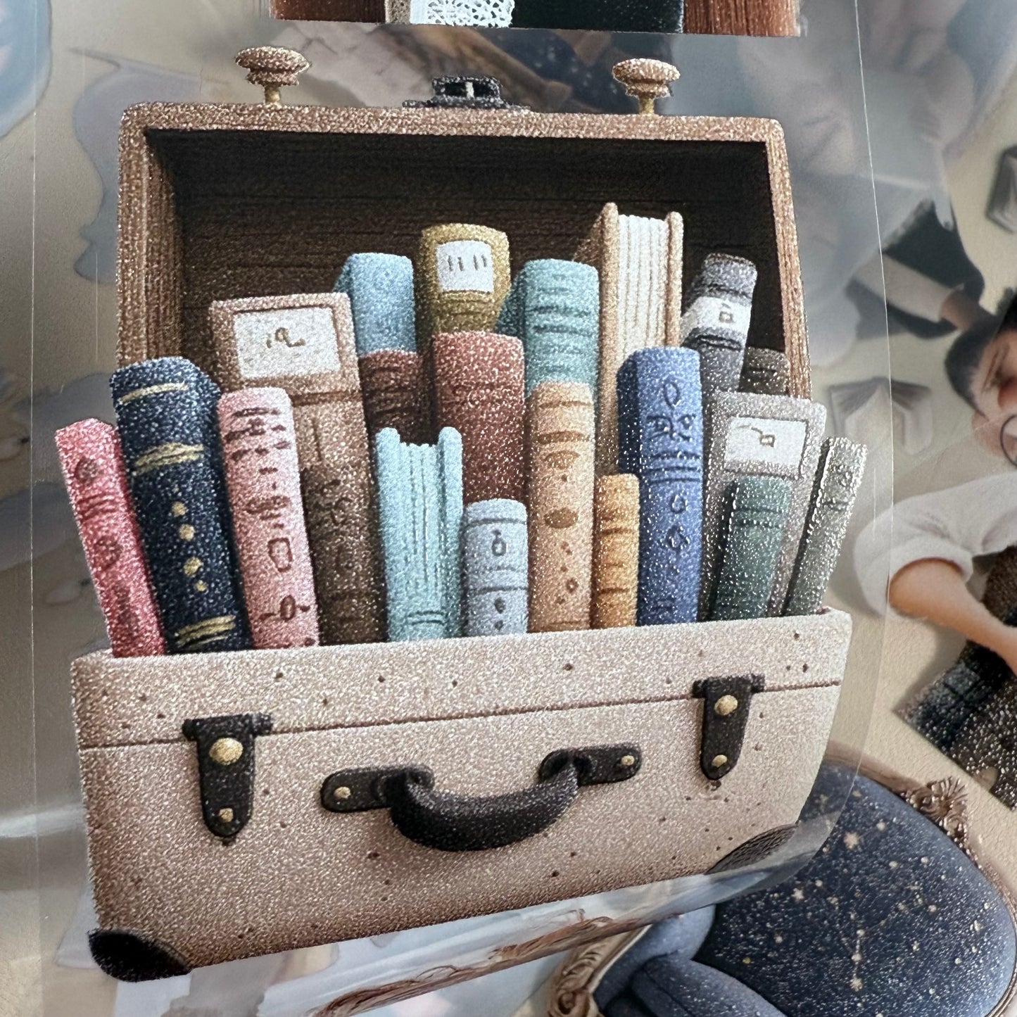 PET 3D raised Whimsical Fluffy Planner and Magic Academia tape,one roll fashion, junk journal, scrapbooking,bullet journal, card making.