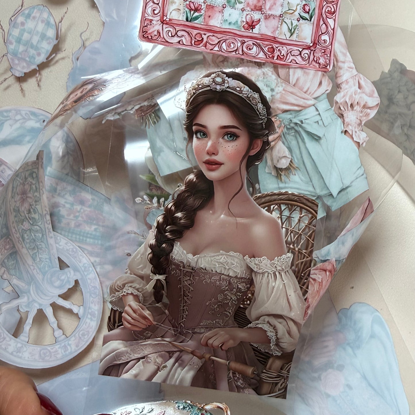 Pastel Coquette and Wildwood Reverie PET 3D raised tape,one roll fashion, junk journal, scrapbooking,bullet journal, card making.
