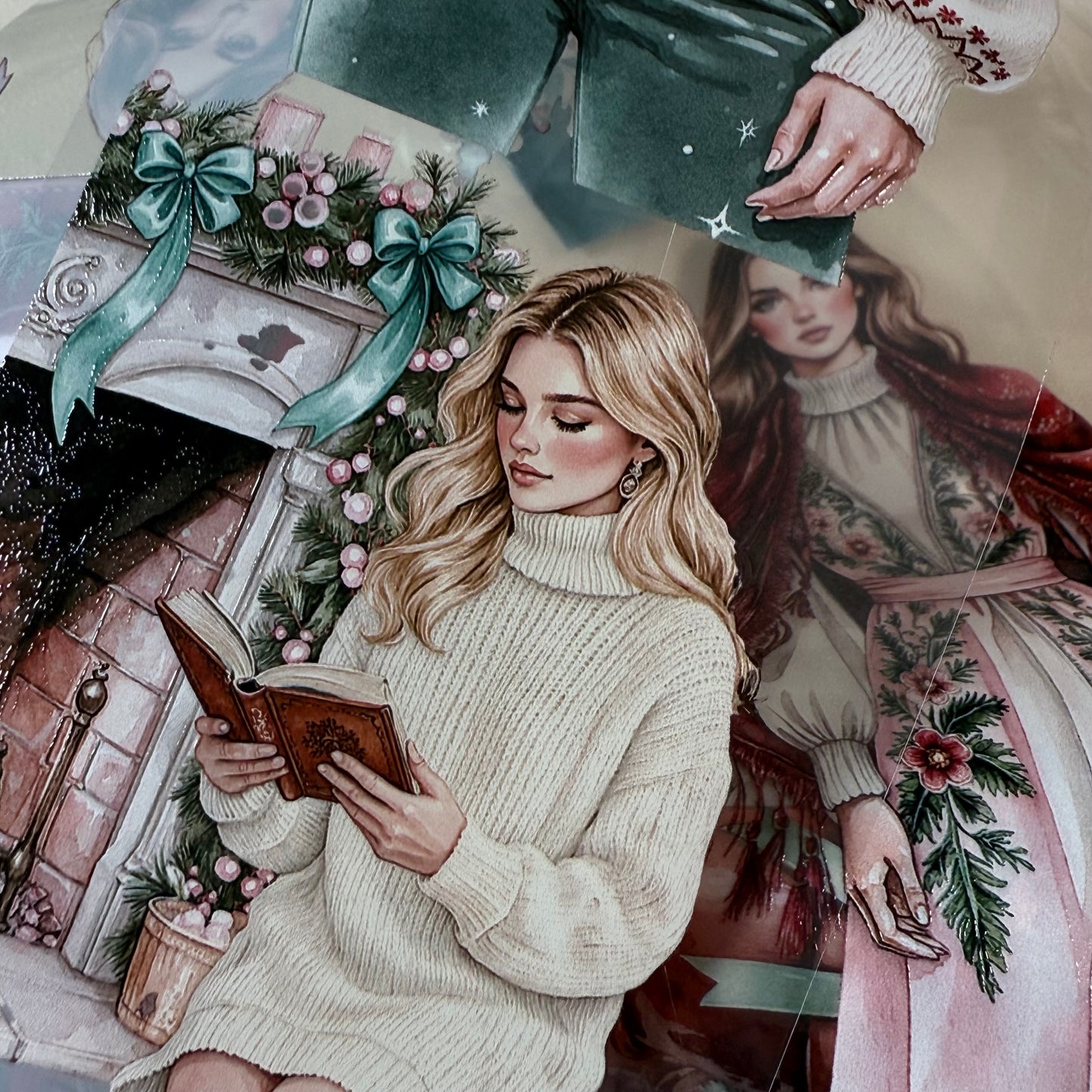 PET 3D raised Boho Christmas Classics and Cozy Christmas Glow tape,one roll fashion, junk journal, scrapbooking,bullet journal, card making.