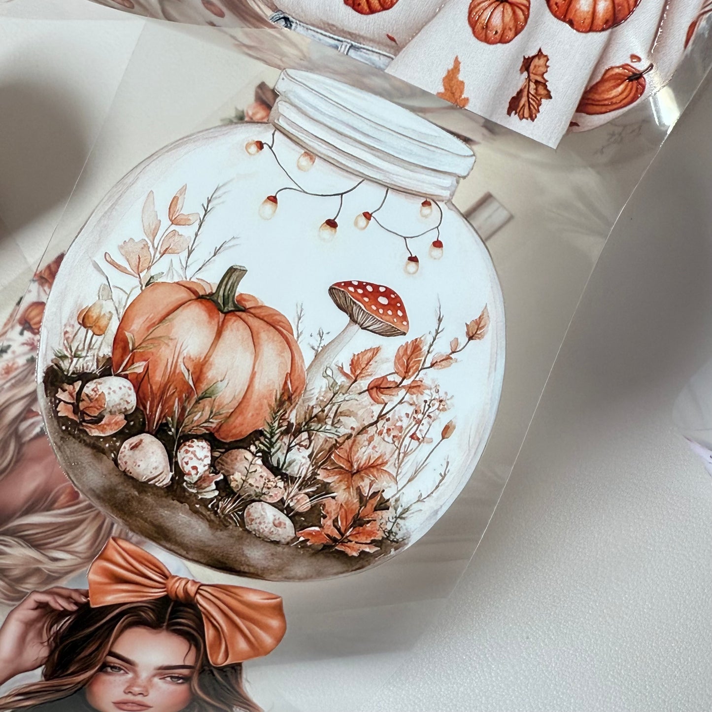 PET 3D raised Pumpkin Season and Pink Halloween2 tape,one roll fashion, junk journal, scrapbooking,bullet journal, card making.